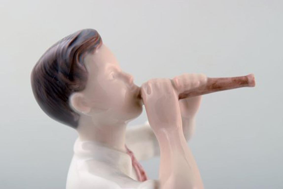 B & G / Bing & Grondahl, Boy Playing on Flute, Number 2344 For Sale 1