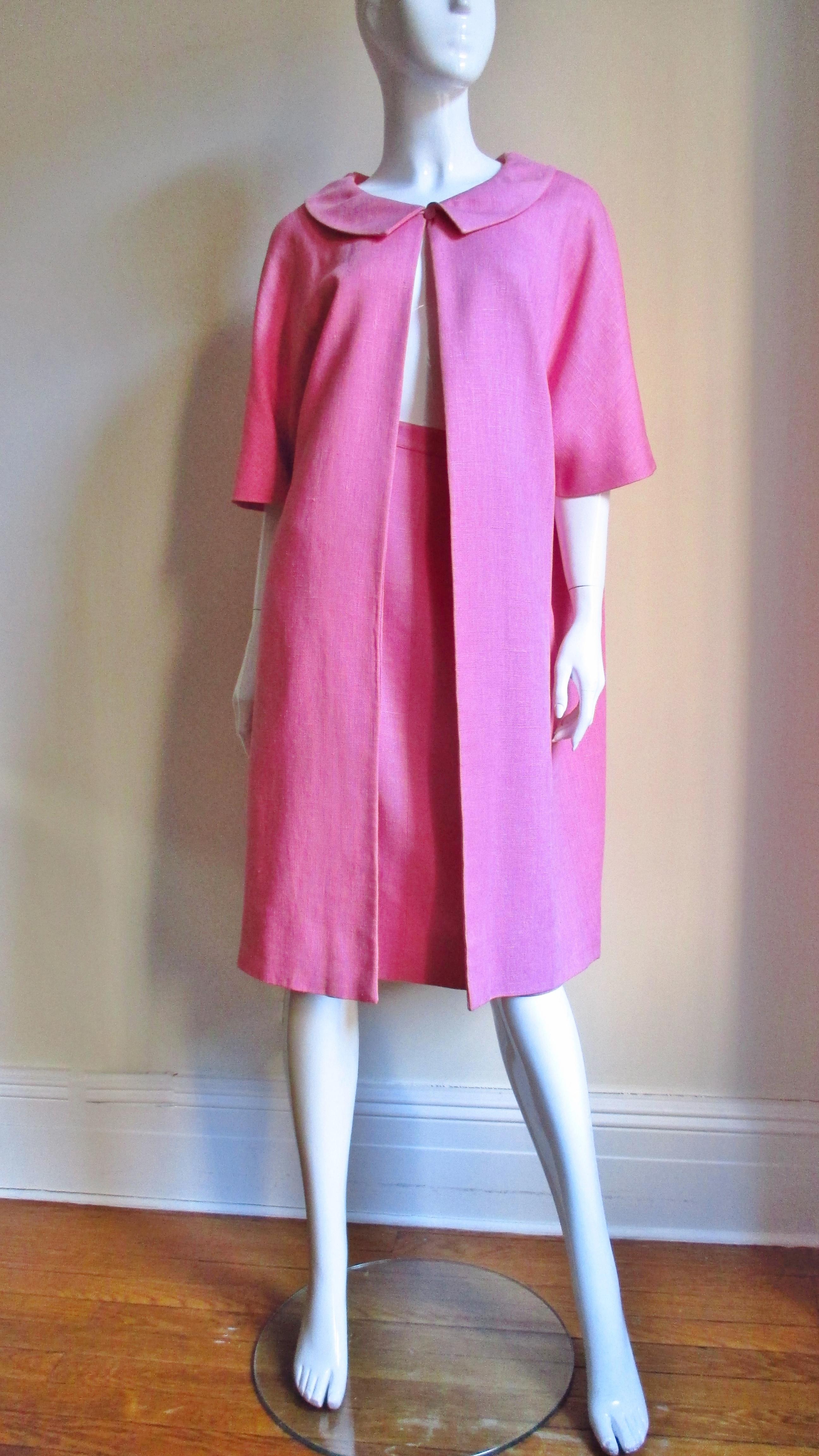 B H Wragge 1960s Linen Coat and Skirt 4