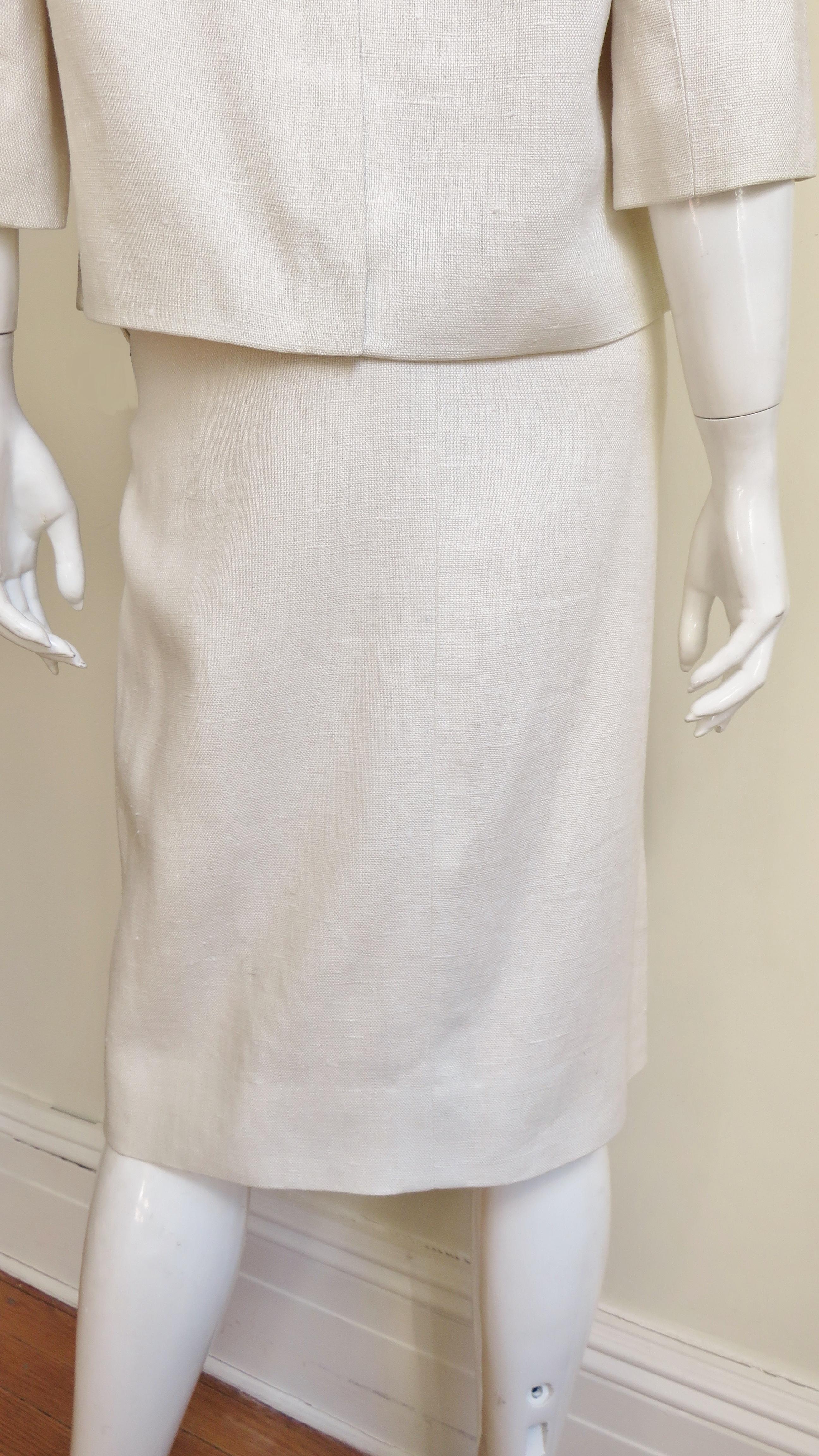 B H Wragge Linen Skirt and Top with Circle Cut outs 1964 For Sale 8