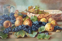 B. Haynes - 1918 Öl, Stillleben mit Trauben und Birnen