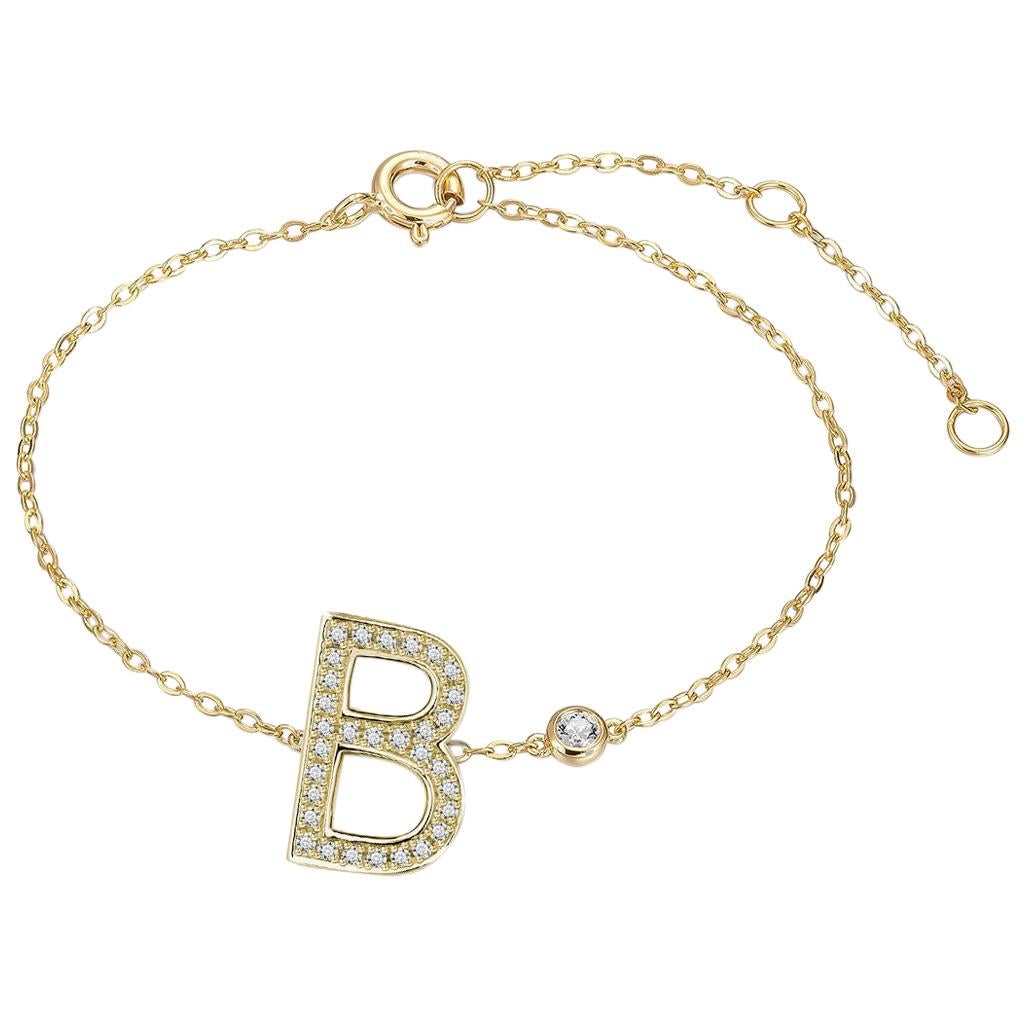 B-Initial Bezel Chain Anklet For Sale