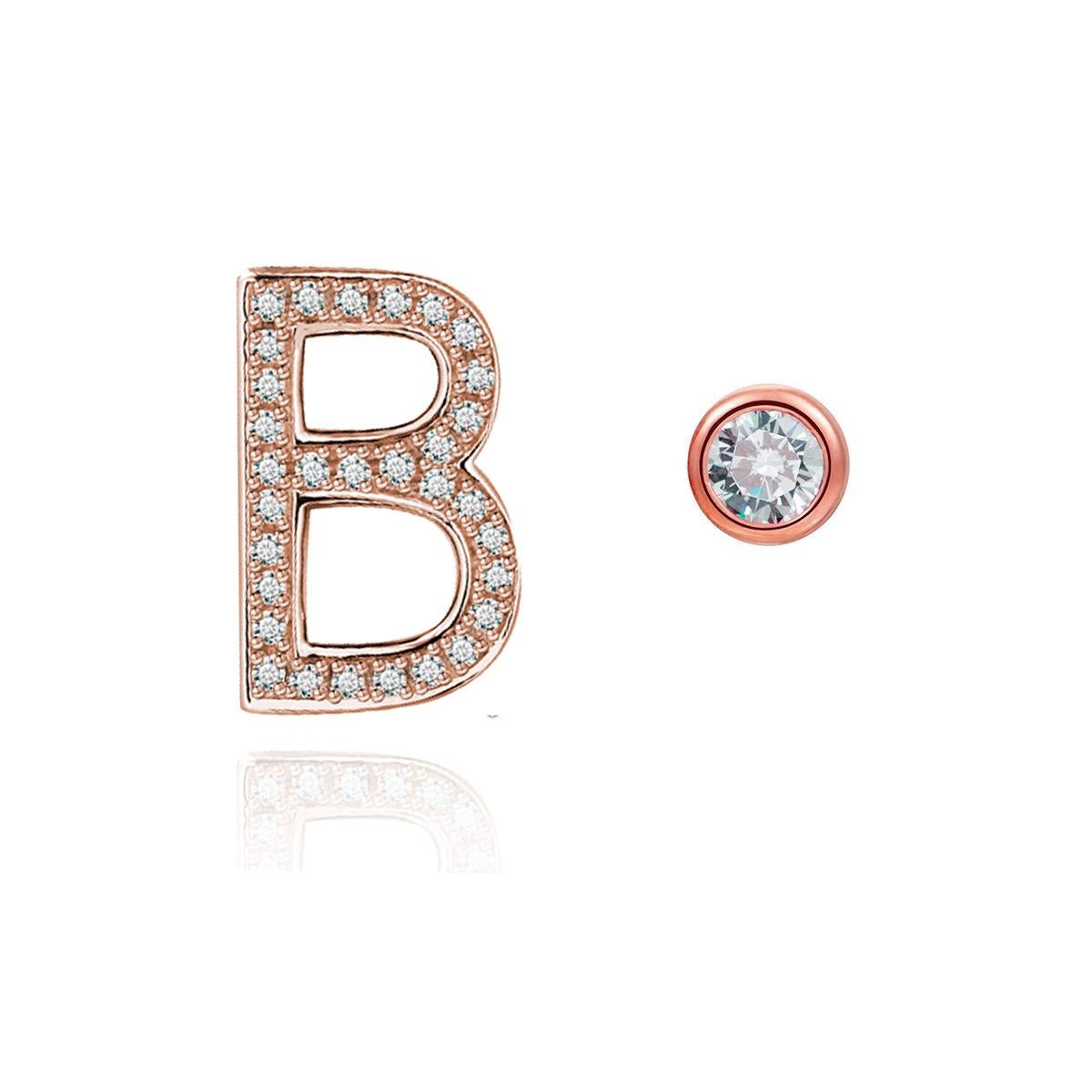 Nothing says YOU more than YOU. You are unique. You are bold.  You're not afraid to share who you are.  These initial bezel mismatched earrings tell the brilliant story of YOU. .925 sterling silver base also available in 24k yellow or rose gold