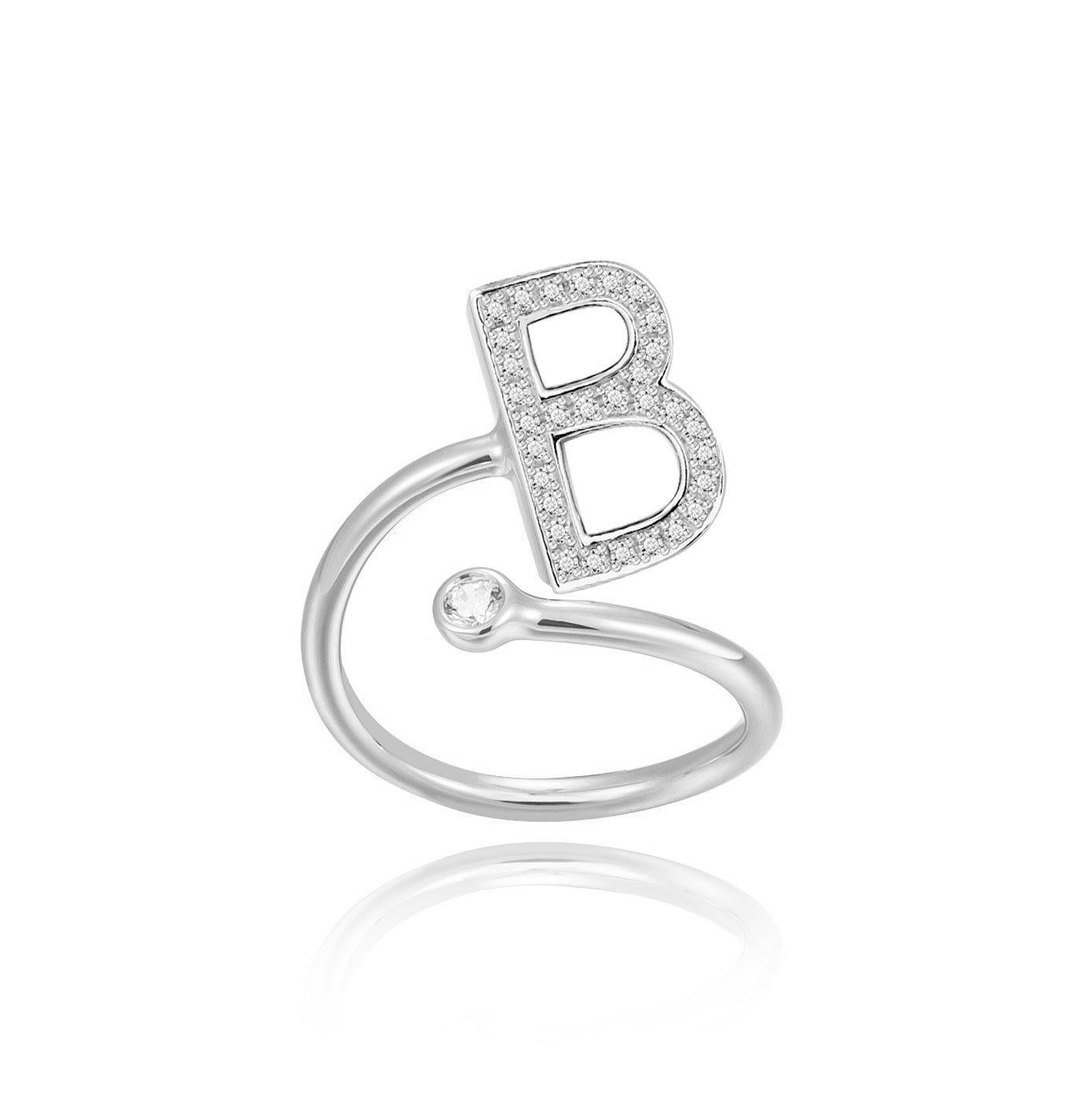 For Sale:  B-Initial Bezel Wire Ring 3