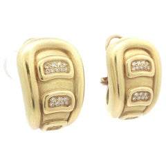 B. Kieselstein Cord 18k Yellow Gold Diamond Sections Graduated Cuff Earrings B. Kieselstein Cord 18k Yellow Gold Diamond Sections Graduated Cuff Earrings