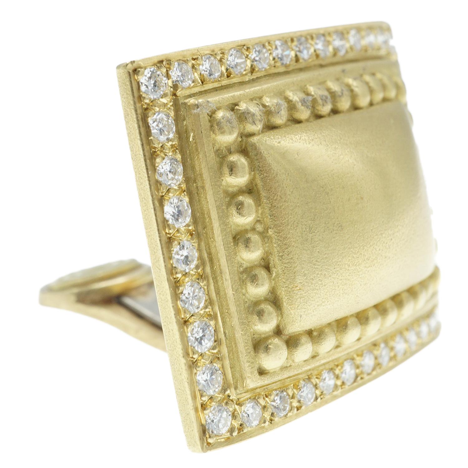 Crafted in 18 karat yellow gold featuring 80 round brilliant cut diamonds.  Signed B. Kieselstein Cord stamped 18k 198 with trademark.  Weighs 23.3 gr./15.0 dwt.  Dimensions L 15/16