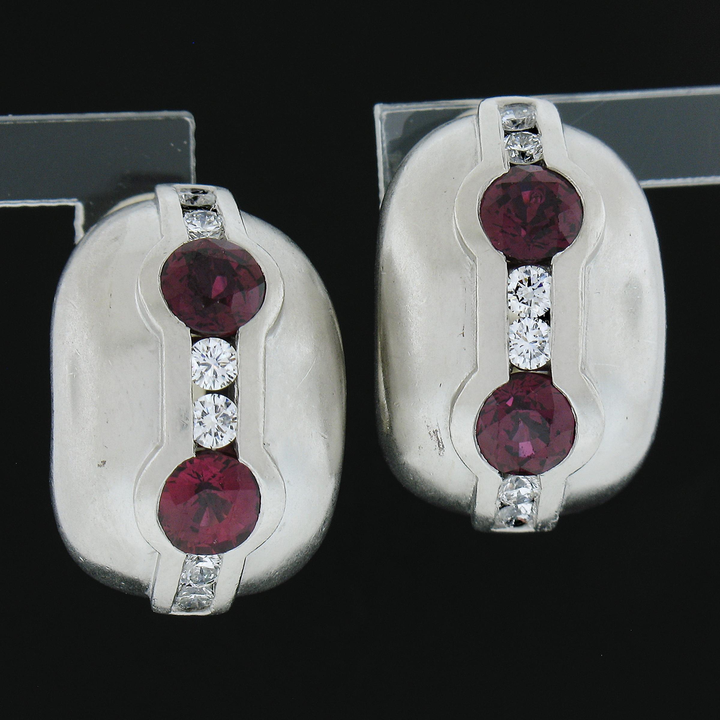 --Stone(s):--
(4) Natural Genuine Rubies - Round Brilliant Cut - Channel Set - Fiery Deep Red Color - 2.60ctw (approx. based on the certification)
** See Certification Details Below for Complete Info on the Rubies **
(12) Natural Genuine Diamonds -