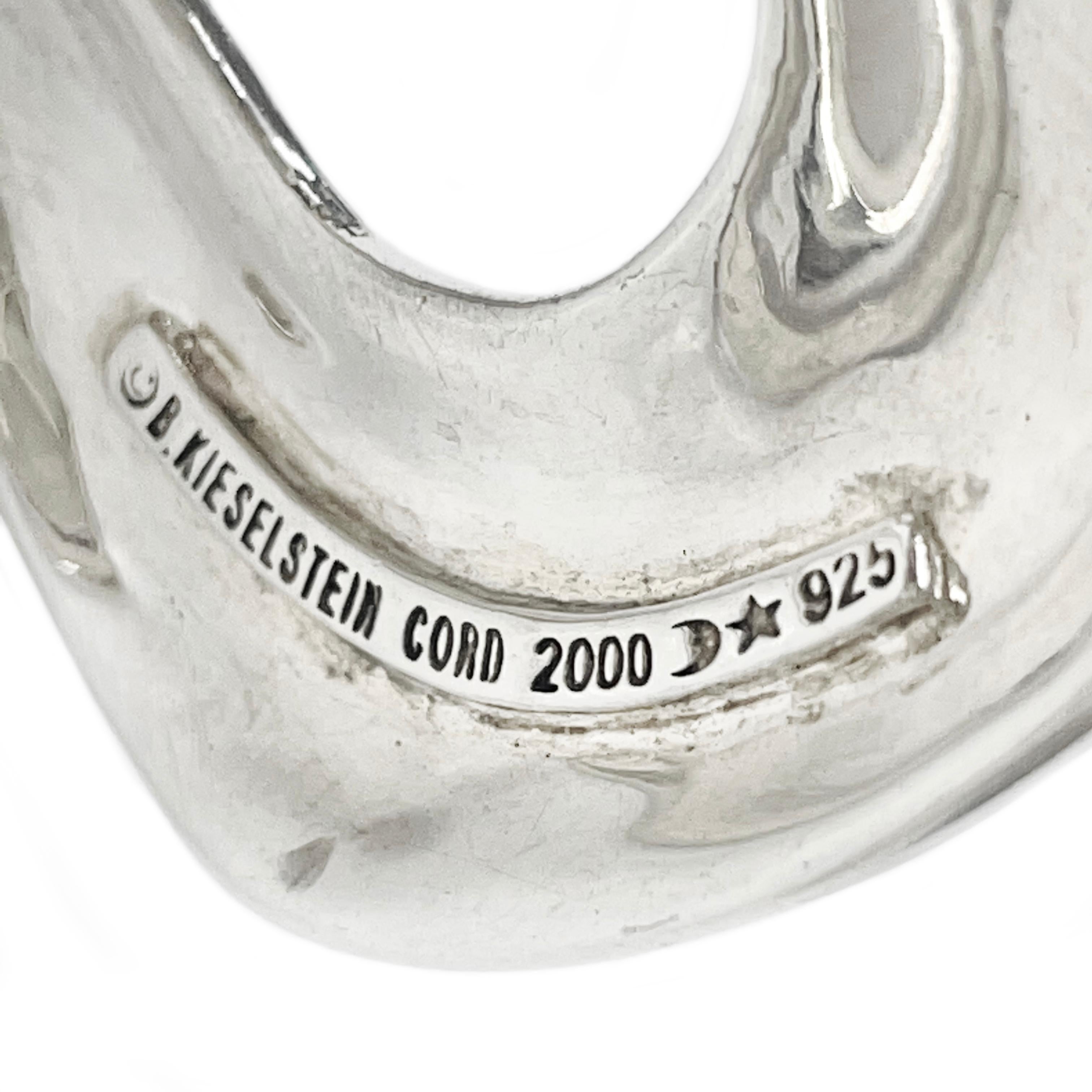 B. Kieselstein Cord Silver Alligator Diamond Cuff In Good Condition In Palm Desert, CA