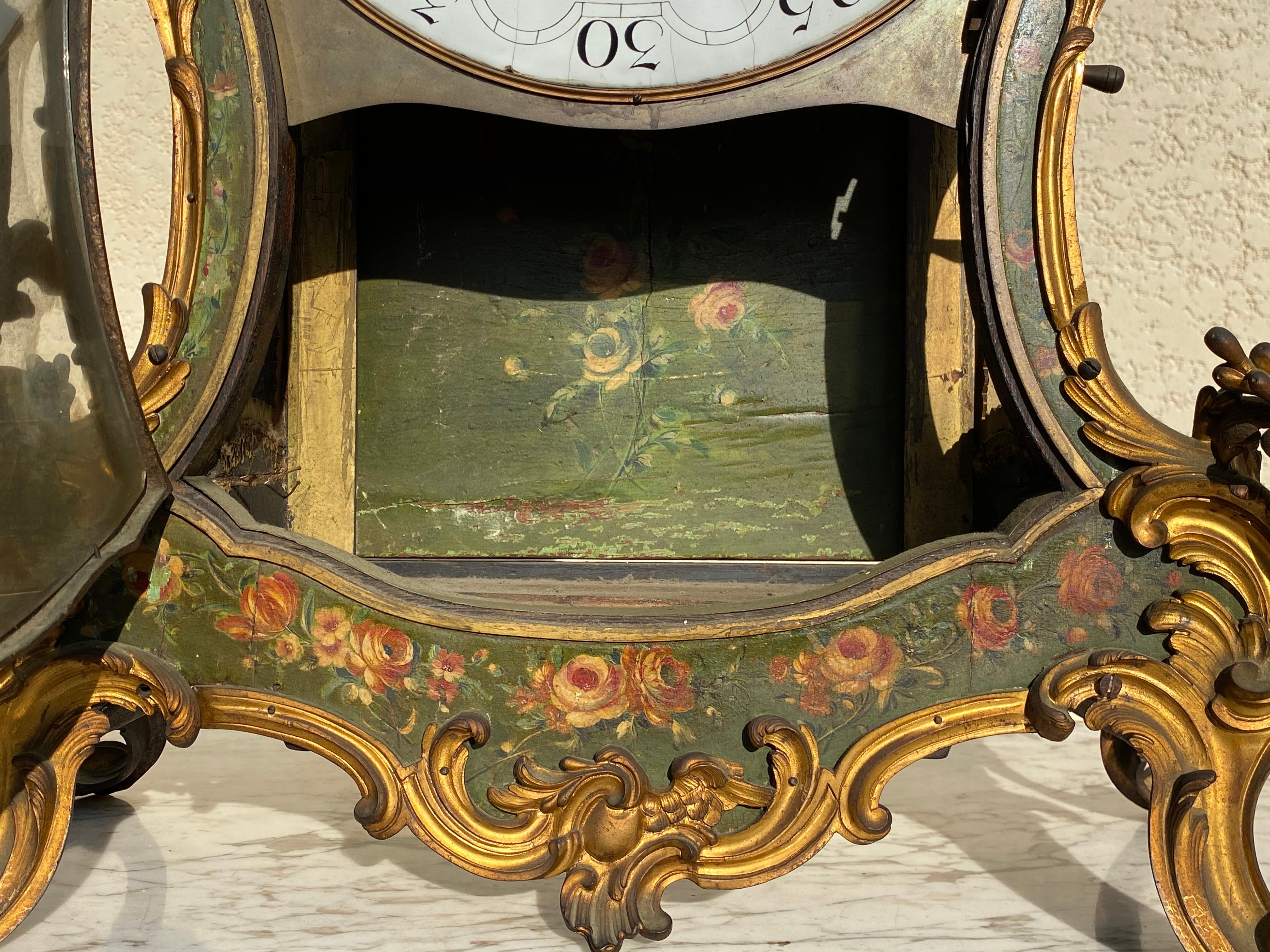 18. Jahrhundert, B. Lieutaud & P. Caffieri, Cartel Periode Louis XV mit Bronze im Angebot 4