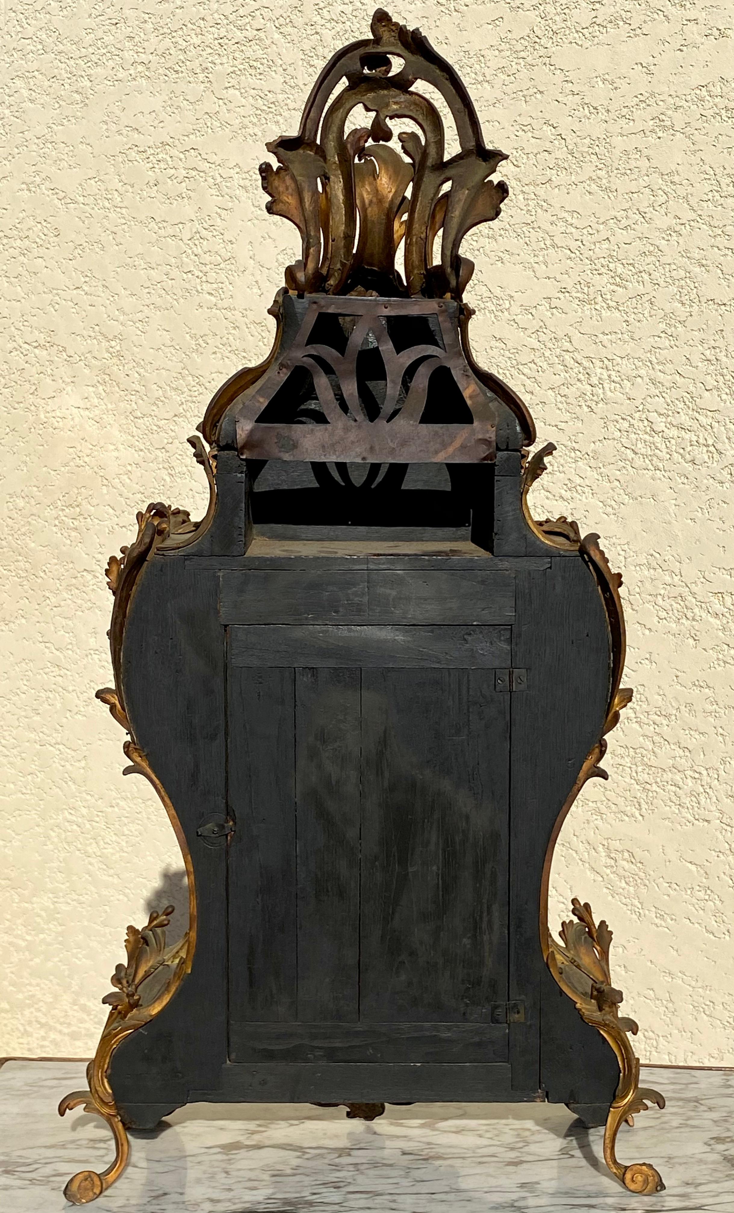 18. Jahrhundert, B. Lieutaud & P. Caffieri, Cartel Periode Louis XV mit Bronze im Angebot 8
