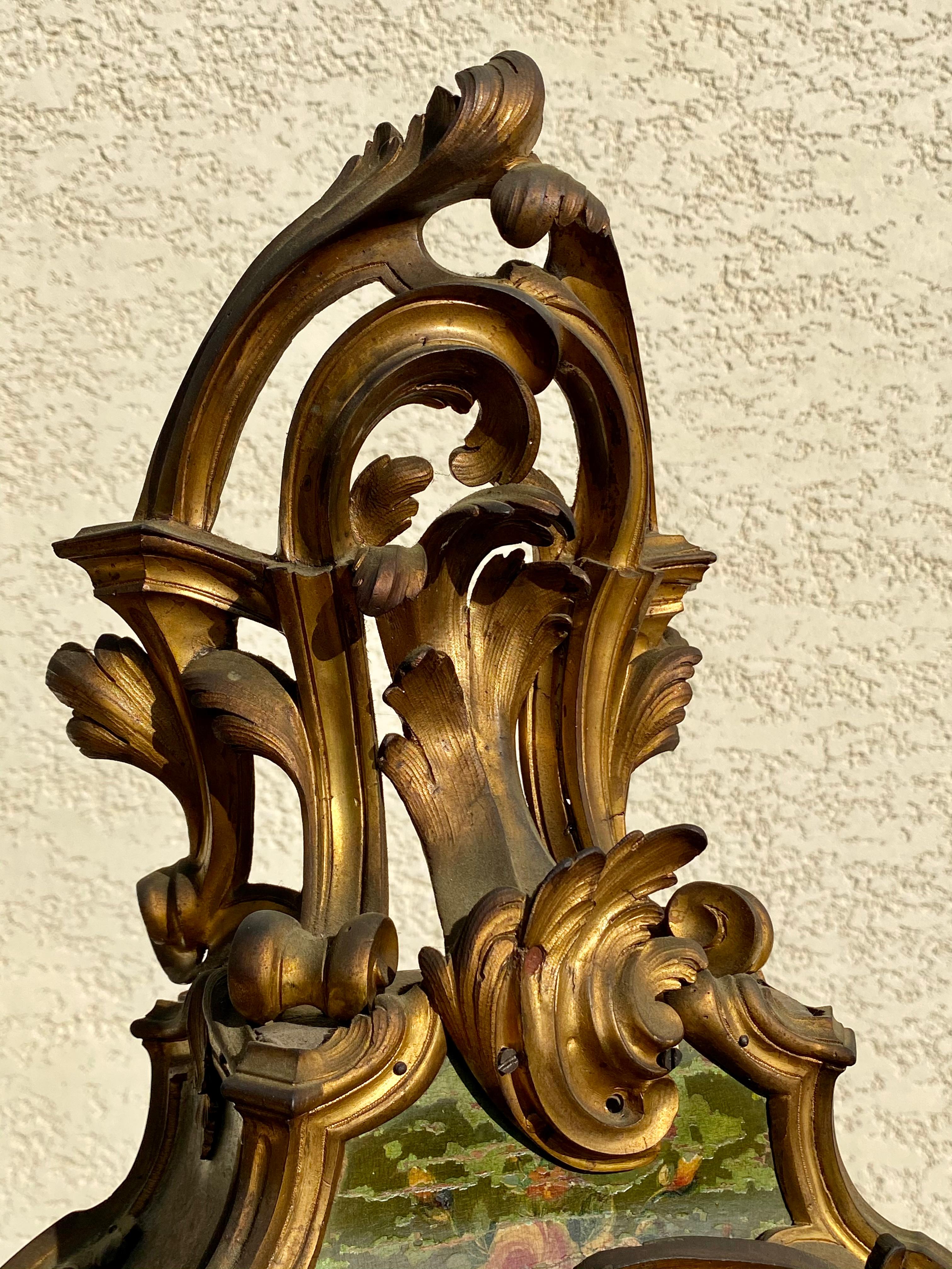 18. Jahrhundert, B. Lieutaud & P. Caffieri, Cartel Periode Louis XV mit Bronze (Louis XV.) im Angebot
