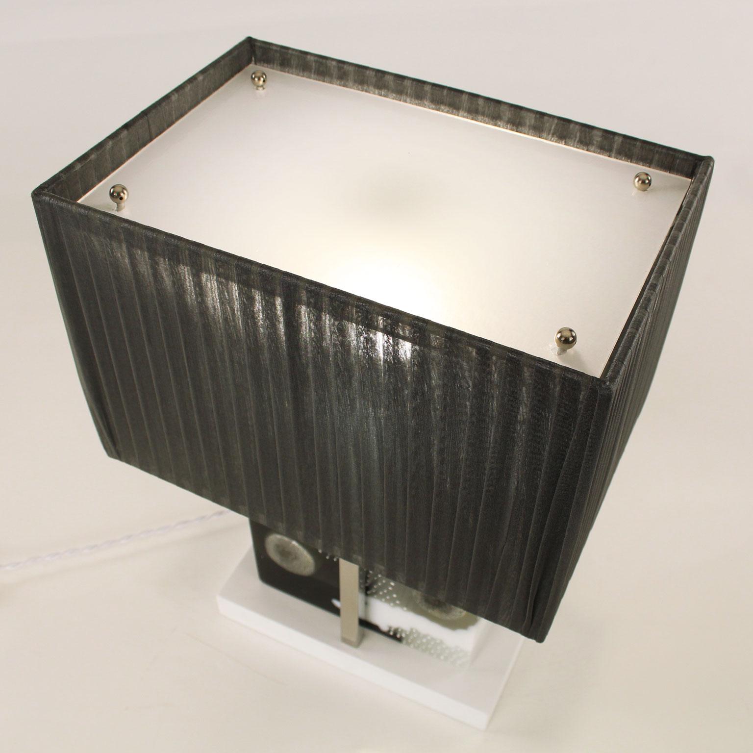block grey table lamp
