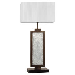 Table Lamp, Artistic Murrine Glass Block white Lampshade B-lock by Multiforme