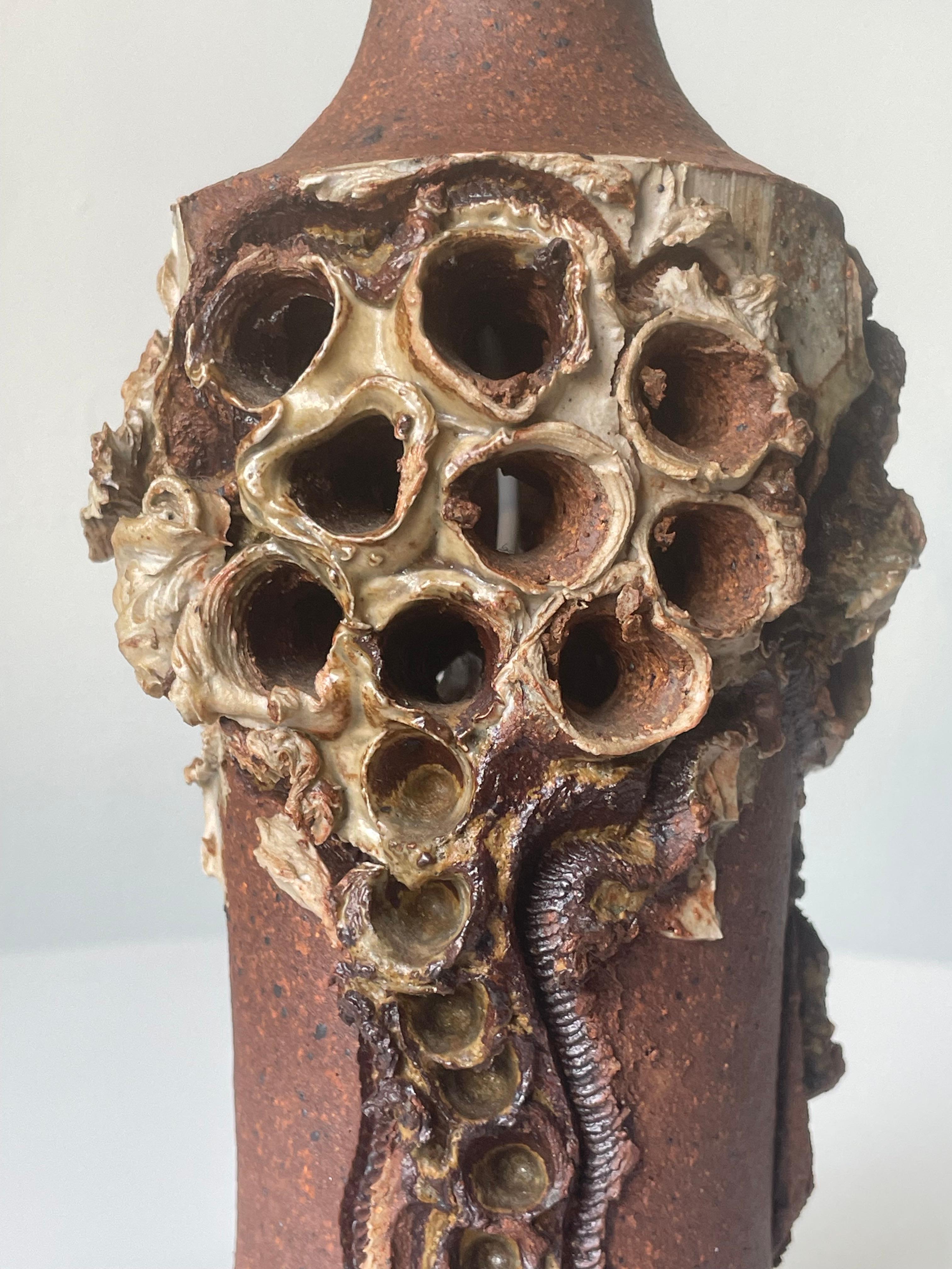 B. A. Nielsen, Lampada da tavolo in ceramica organica brutalista, anni '60 in vendita 5