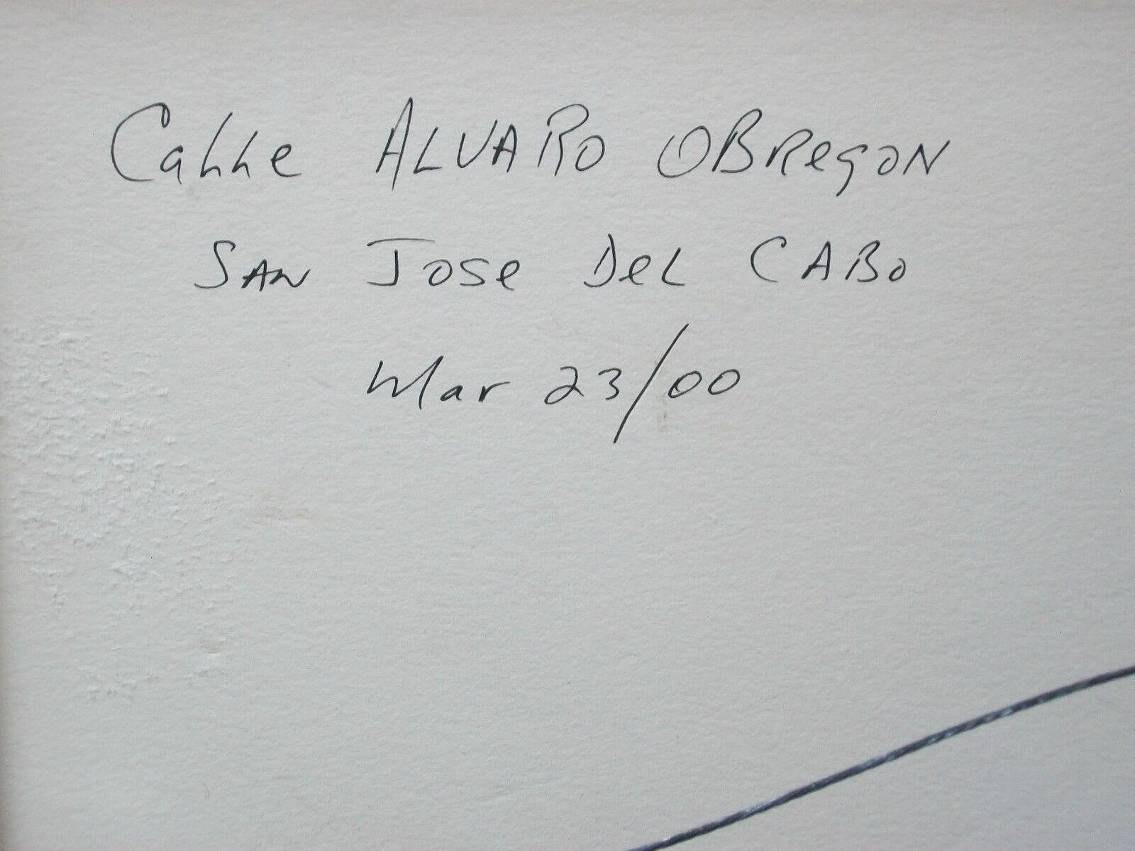 Metal B. MCKAY, Calle Alvaro Obregon, Framed Watercolor, Signed & Dated, C. 2000 For Sale