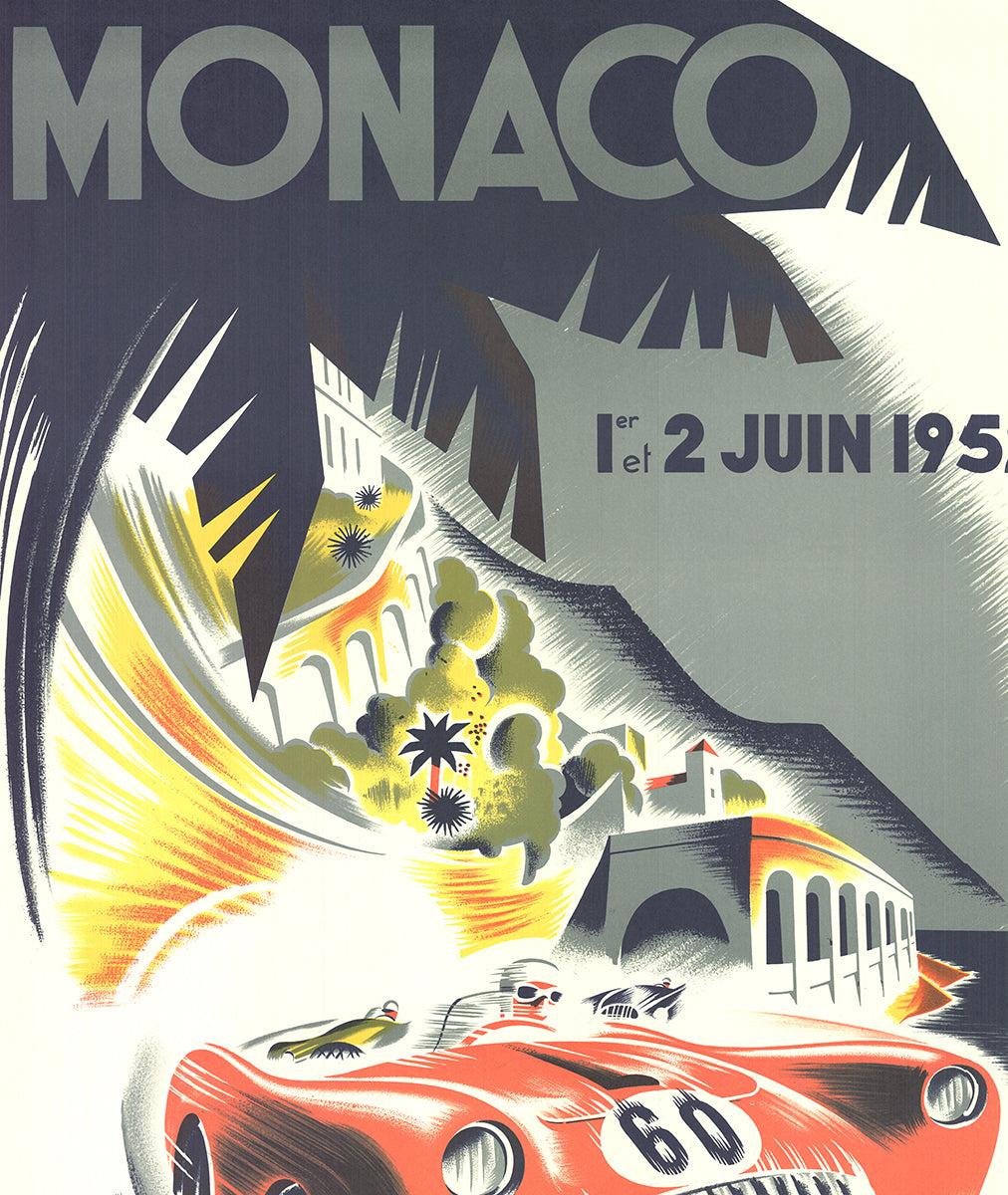 B. Minne 'Monaco Grand Prix 1952' 1985- Lithograph For Sale 1