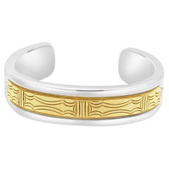 B. Bracelet manchette Morgan Native American en argent sterling et or jaune 14 carats