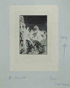 Ex Libris - Dr. Karl Franck - gravure sur bois par B. Paulcole - 1904