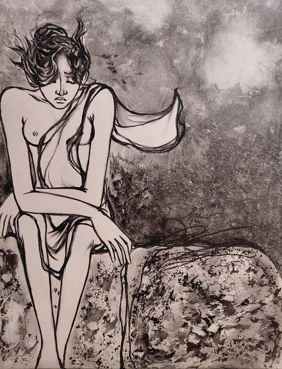Untitled, Figurative, Oil on Canvas, by Modern Indian Artist "In Stock"