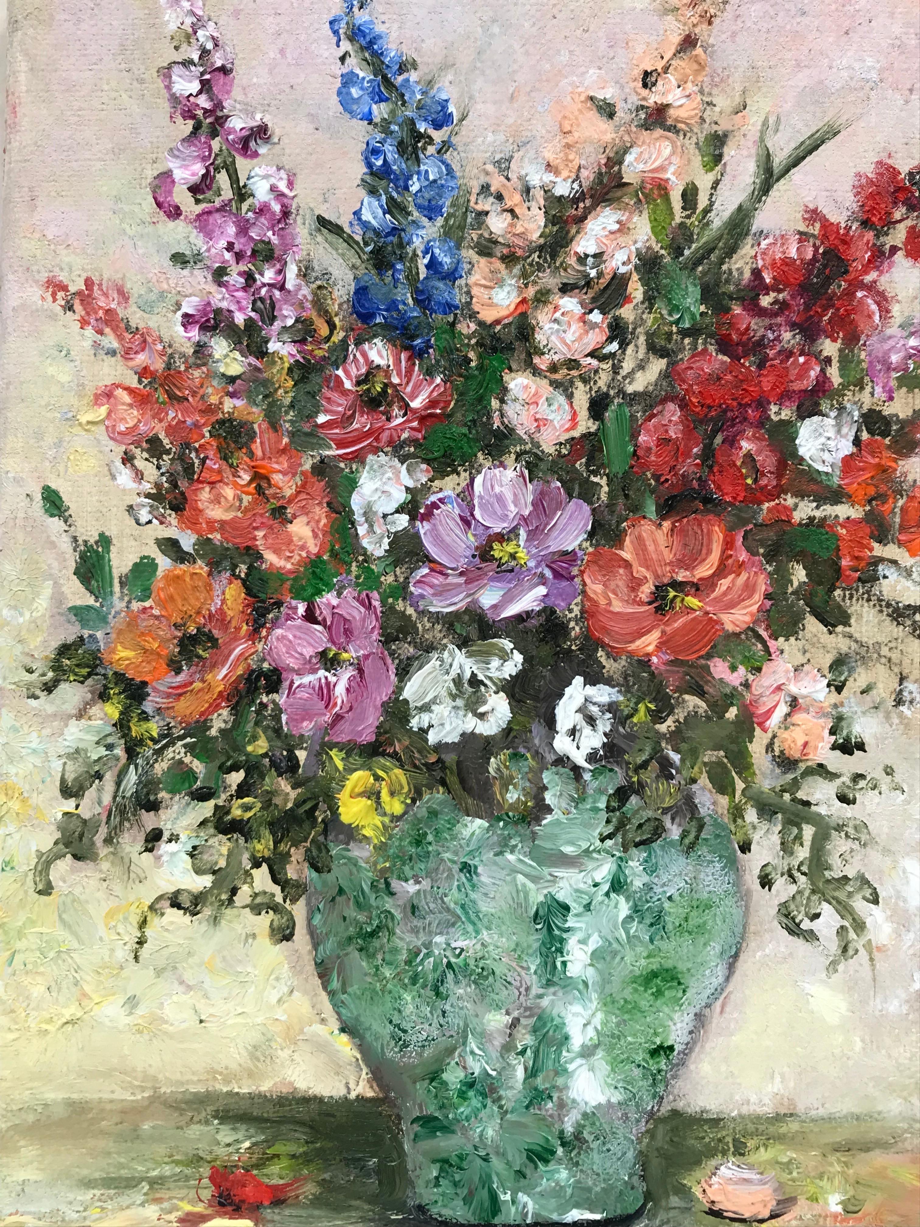 impressionist vase of flowers