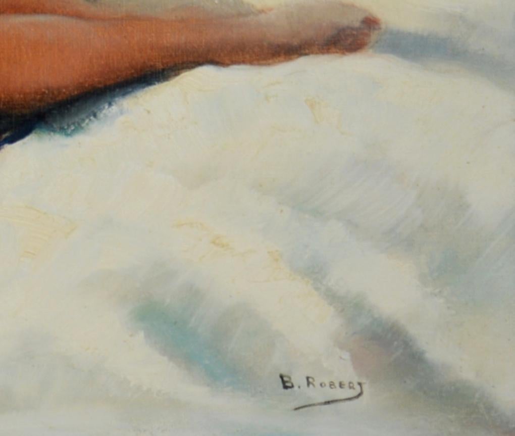Nudo, Olio su tela di I. A. B., 1930 ca. 1930 - Painting Art Déco di B. Robert