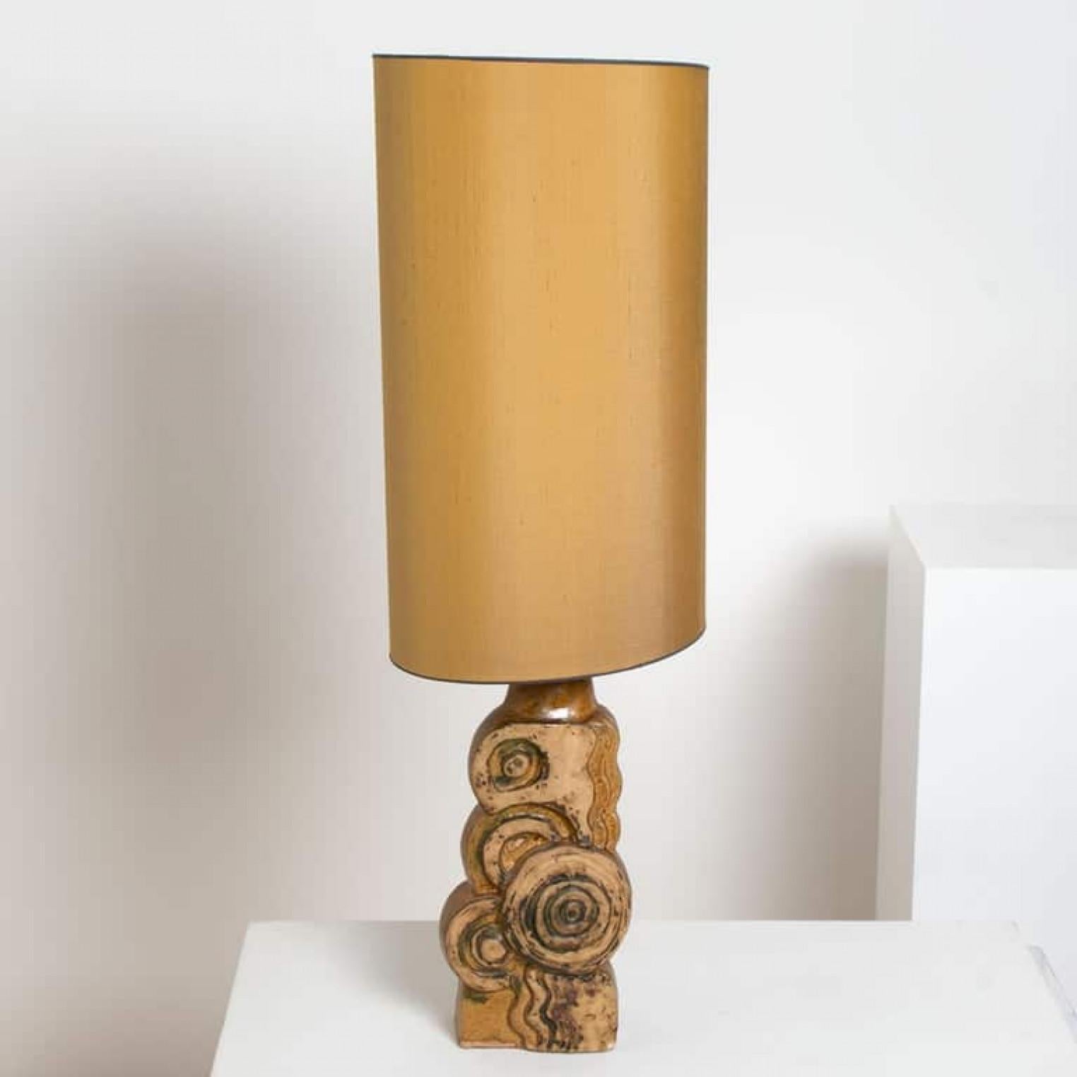 B. Rooke Ceramic Lamp with New Custom Made Lampshade by René Houben, 1960s For Sale 4