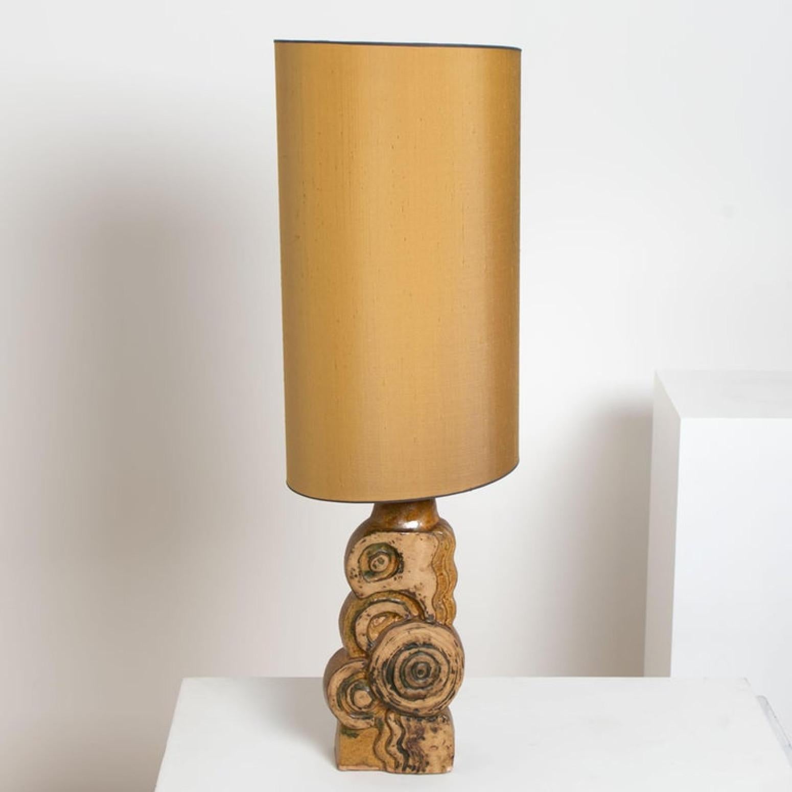 B. Rooke Ceramic Lamp with New Custom Made Lampshade by René Houben, 1960s For Sale 5