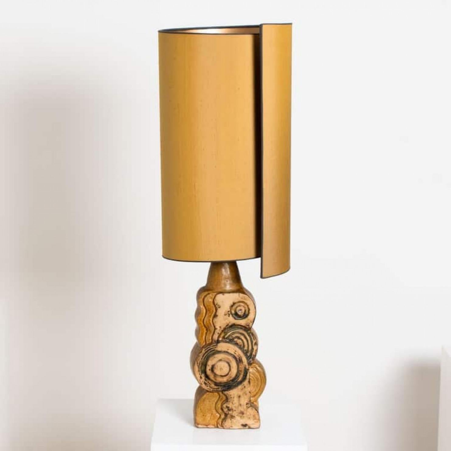 Other B. Rooke Ceramic Lamp with New Custom Made Lampshade by René Houben, 1960s For Sale