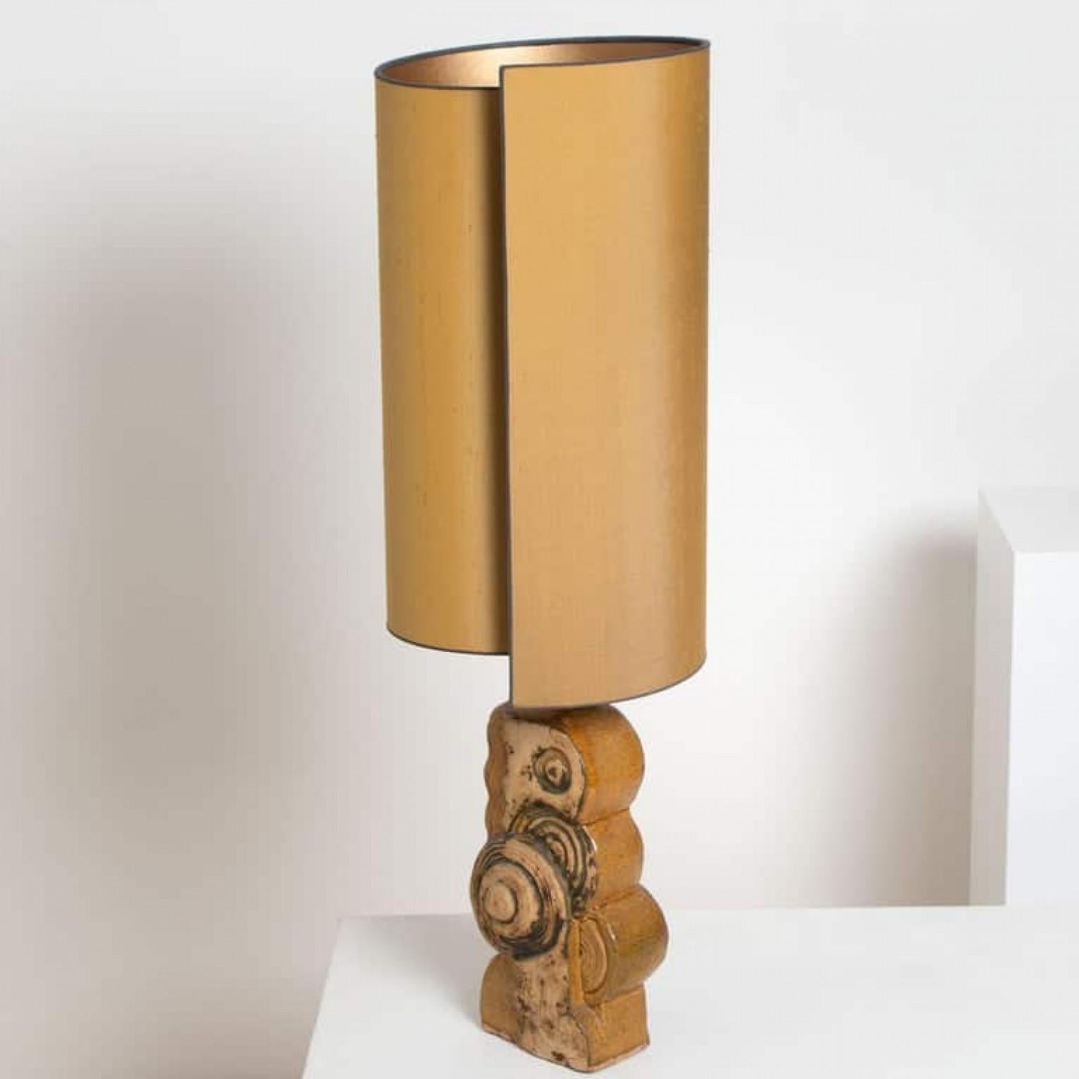 B. Rooke Ceramic Lamp with New Custom Made Lampshade by René Houben, 1960s For Sale 1