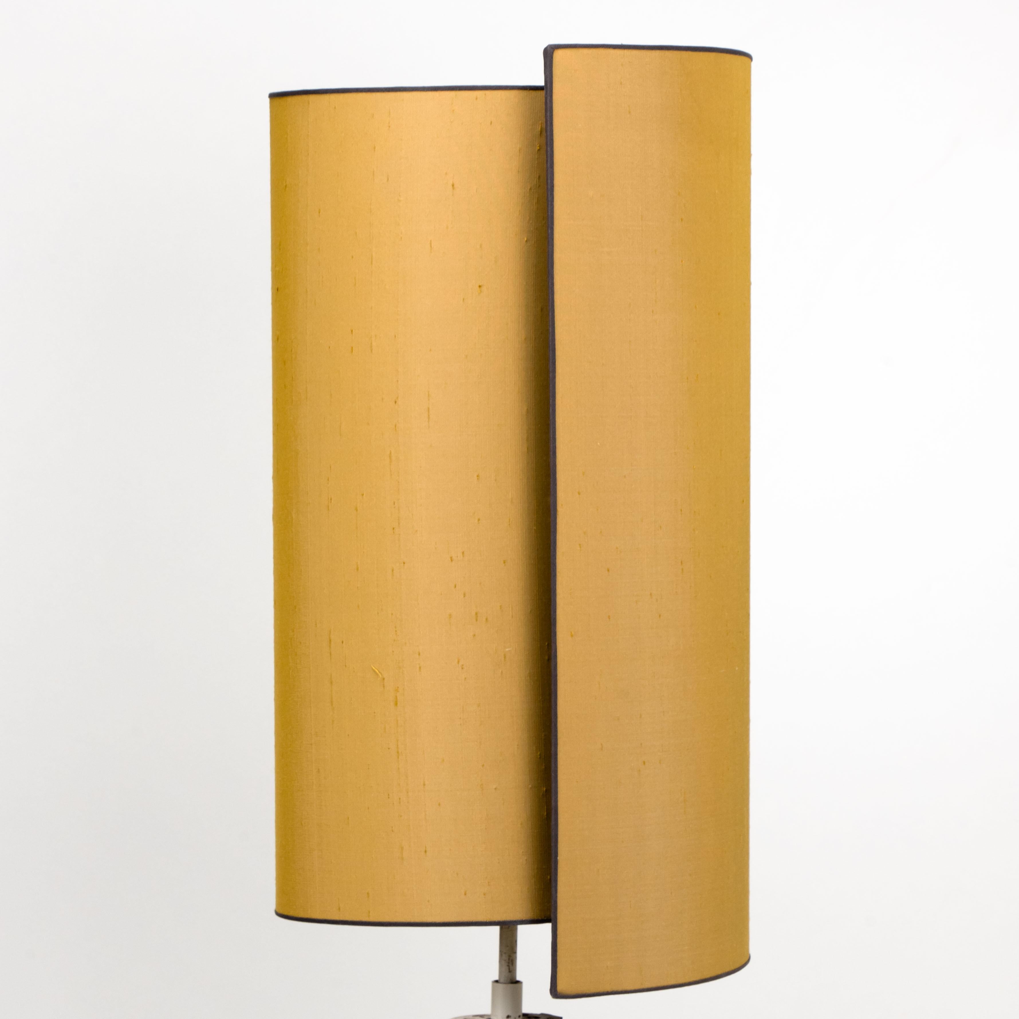B. Rooke Ceramic Lamp with New Custom Made Silk Lampshade by René Houben, 1960s 1