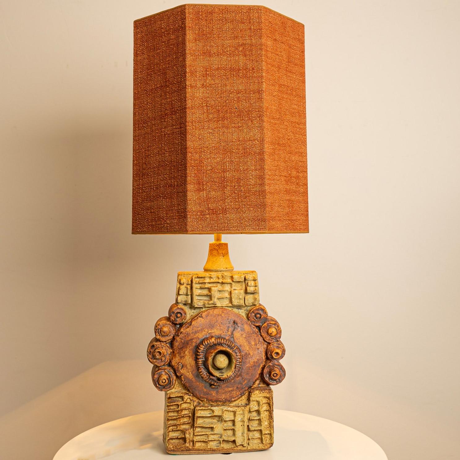 B. Rooke Ceramic Table Lamp with Custom Made Lampshade René Houben, 1960s en vente 6