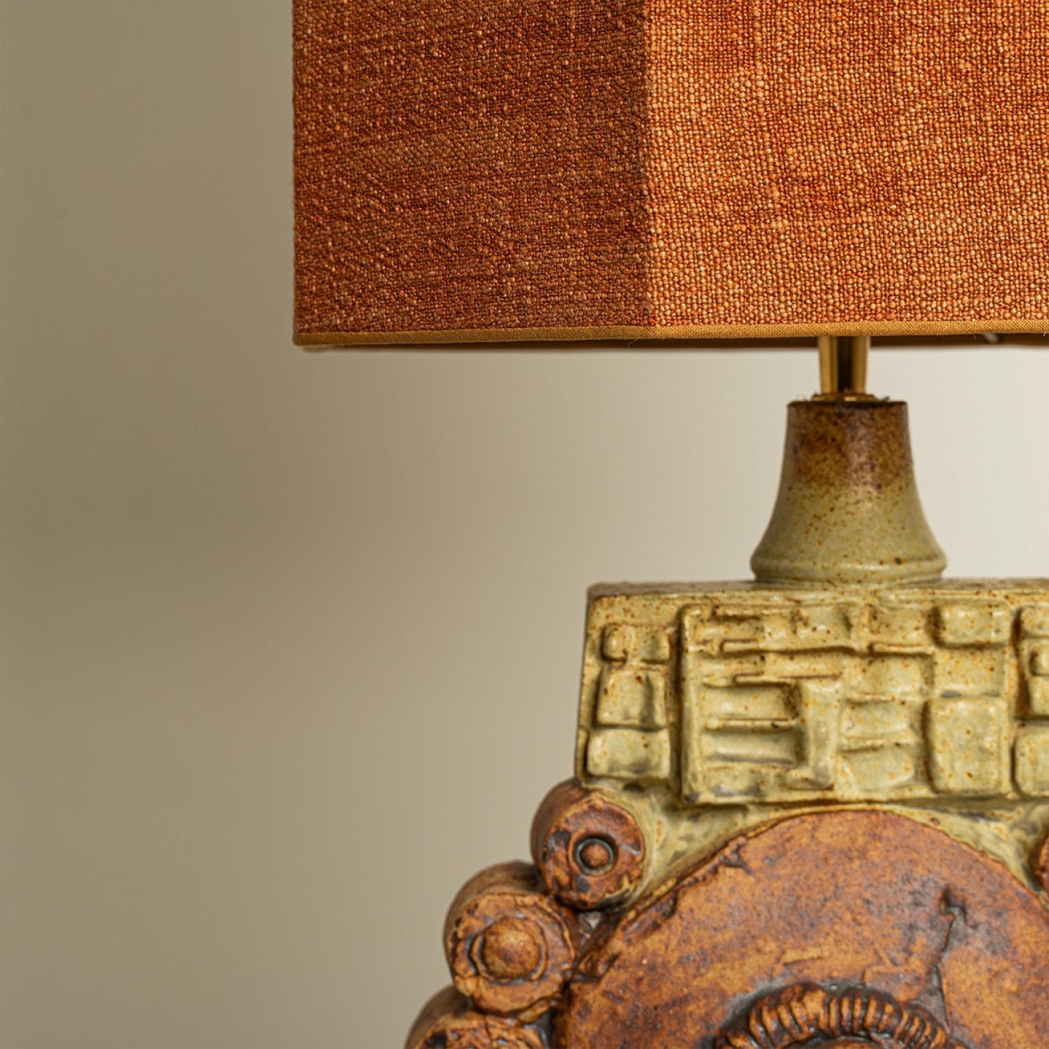 B. Rooke Ceramic Table Lamp with Custom Made Lampshade René Houben, 1960s en vente 8