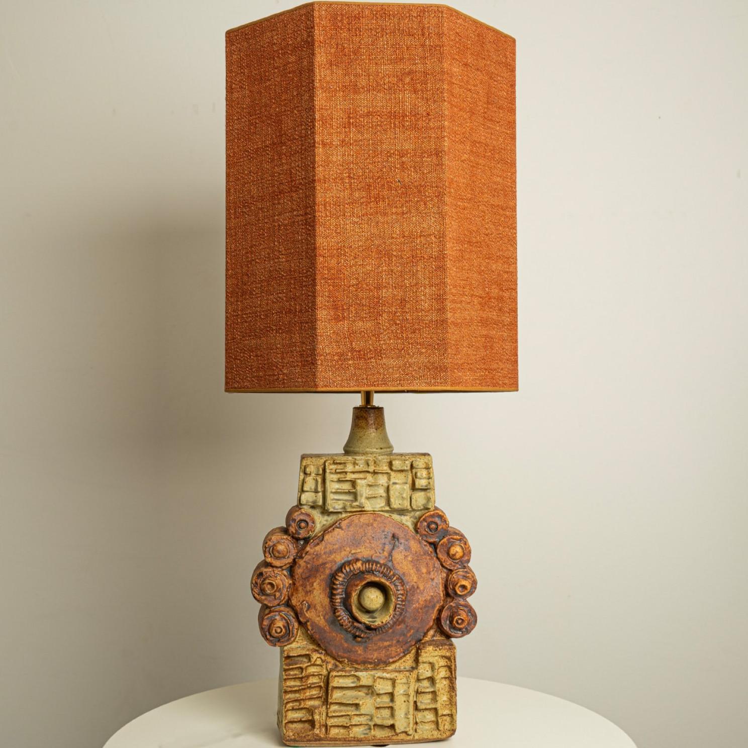B. Lampe de table en céramique Rooke avec abat-jour sur mesure René Houben, 1960s en vente 8