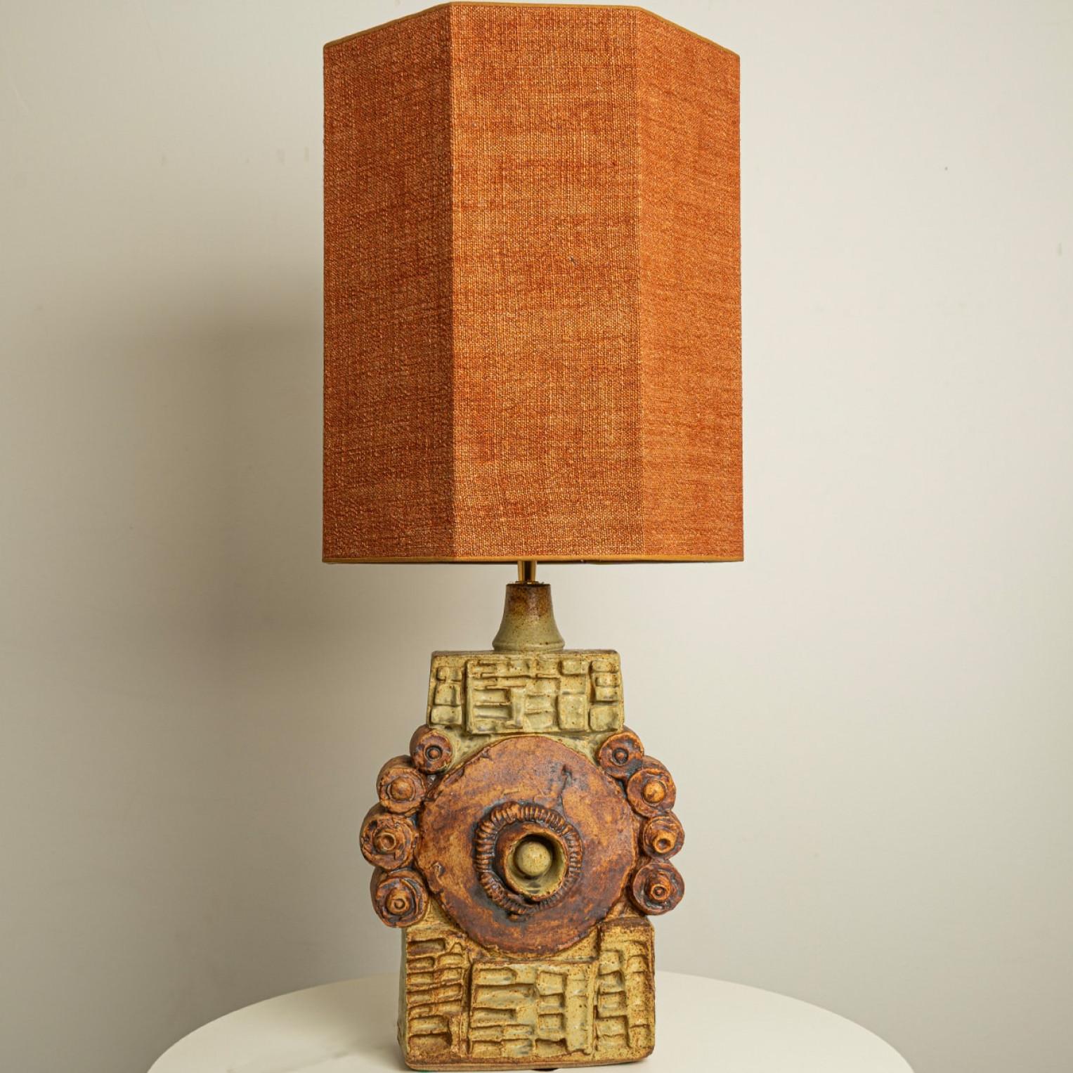 B. Rooke Ceramic Table Lamp with Custom Made Lampshade René Houben, 1960s en vente 9