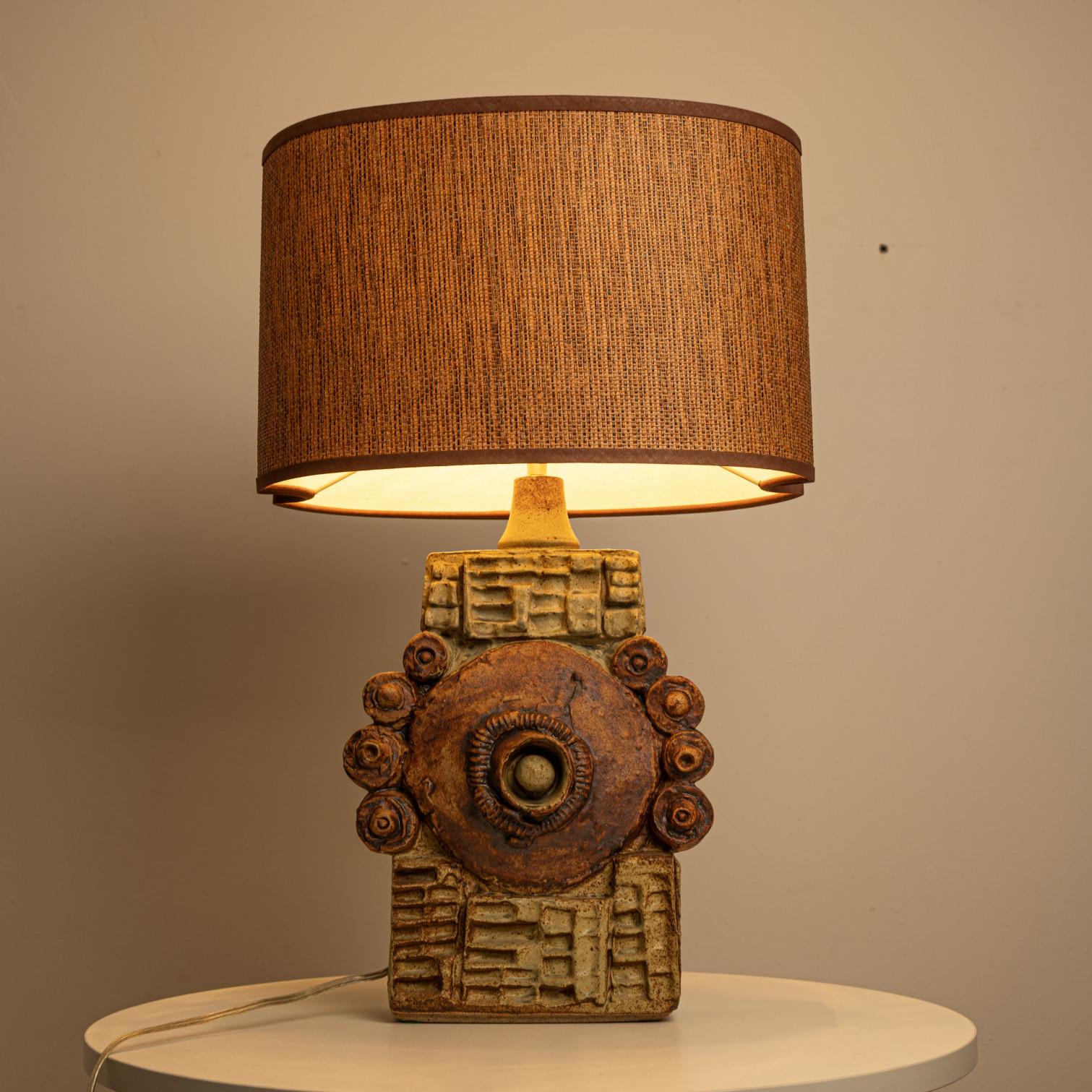 B. Rooke Ceramic Table Lamp with Custom Made Lampshade René Houben, 1960s en vente 1