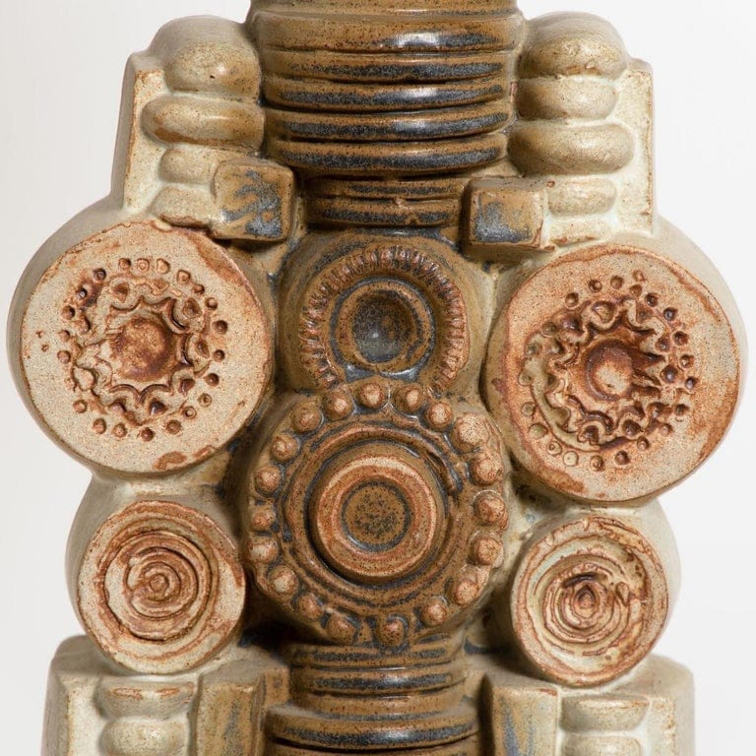 B. Rooke Ceramic Table Lamp with Custom Made Silk Lampshade René Houben, 1960s For Sale 5