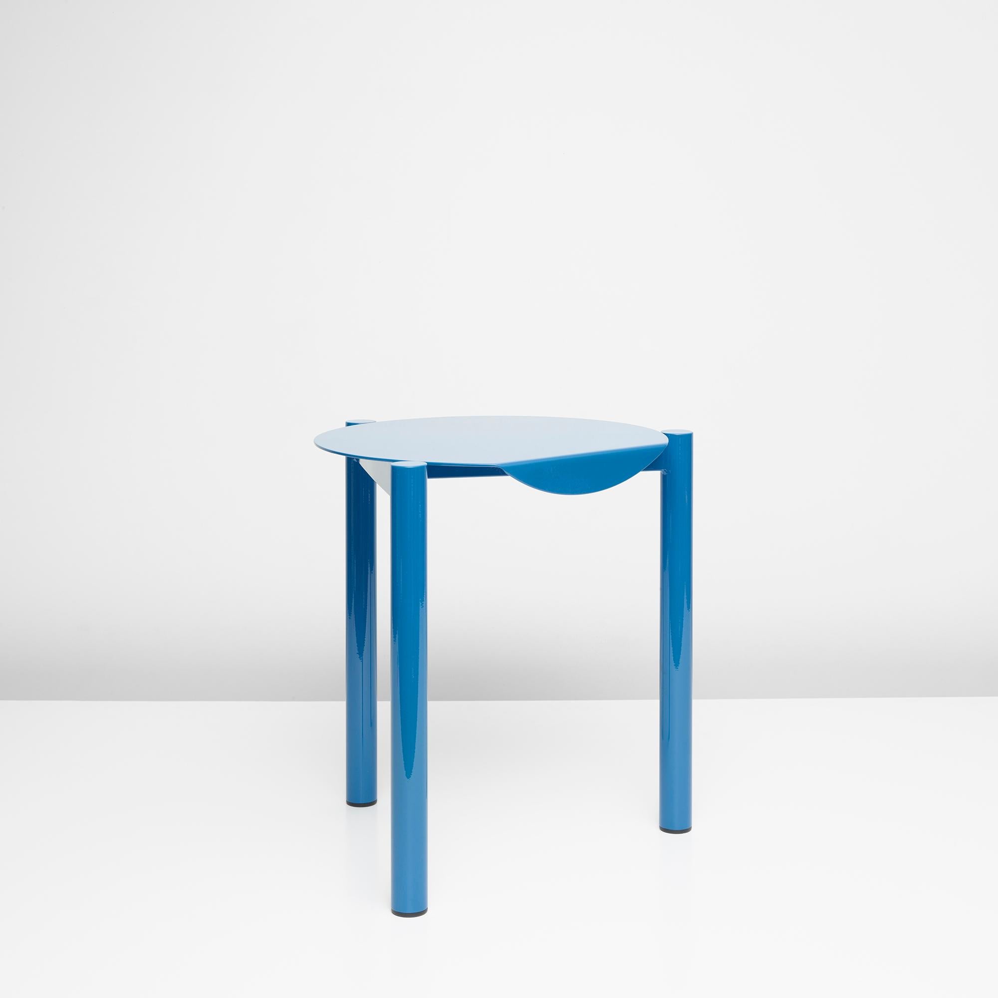Powder-coated tubular steel contemporary stool / side table .

The B-series takes the graphical shapes found in the urban environment and reimagines them in to a bold statement furniture. With both post-modernist and modernist influences that