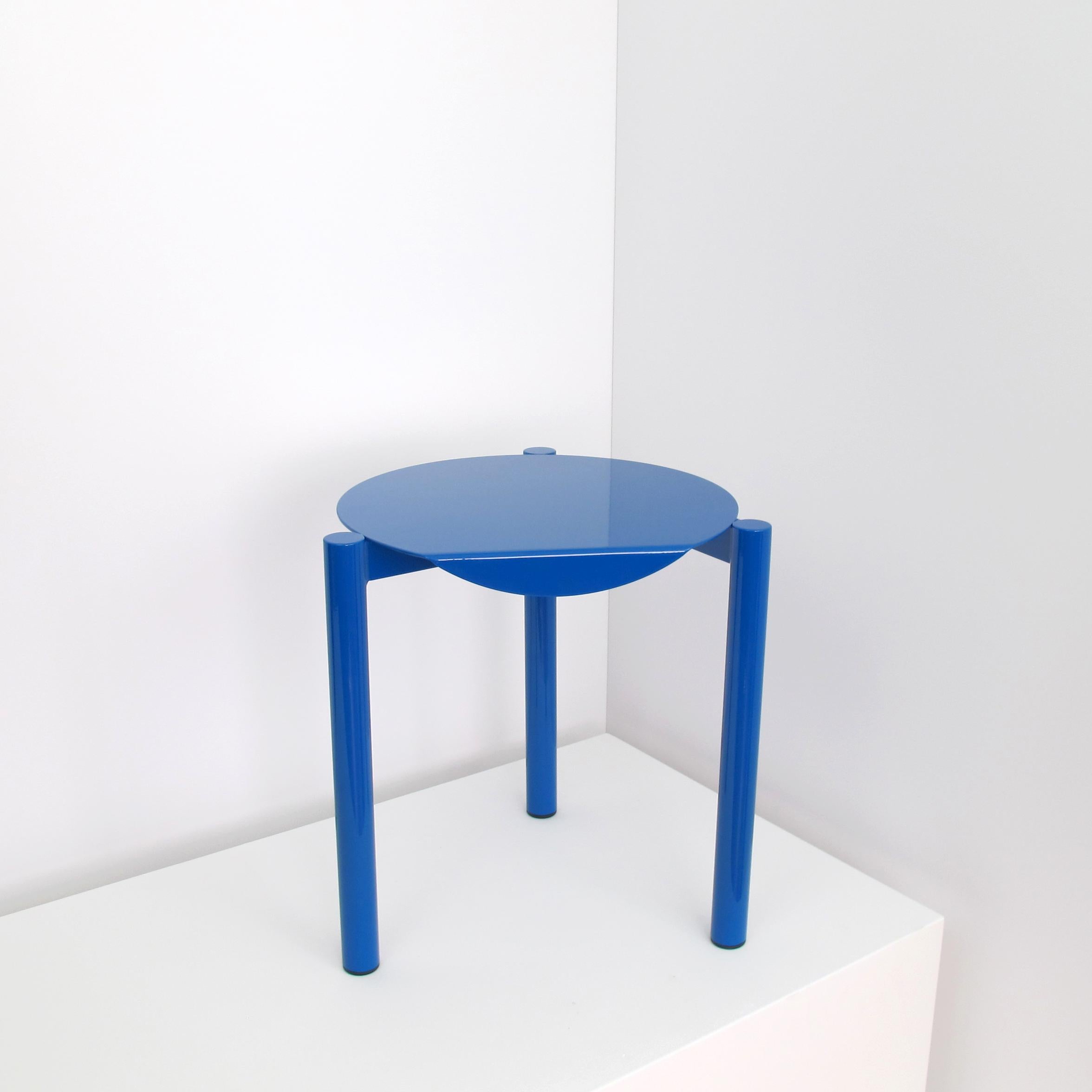 British B Series Stool / Side Table, Contemporary, Minimal, Powder-Coated Steel Metal For Sale
