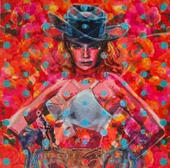 In the Heat of the Night by B Shawn Cox, Western Contemporary Lenticular Cowgirl