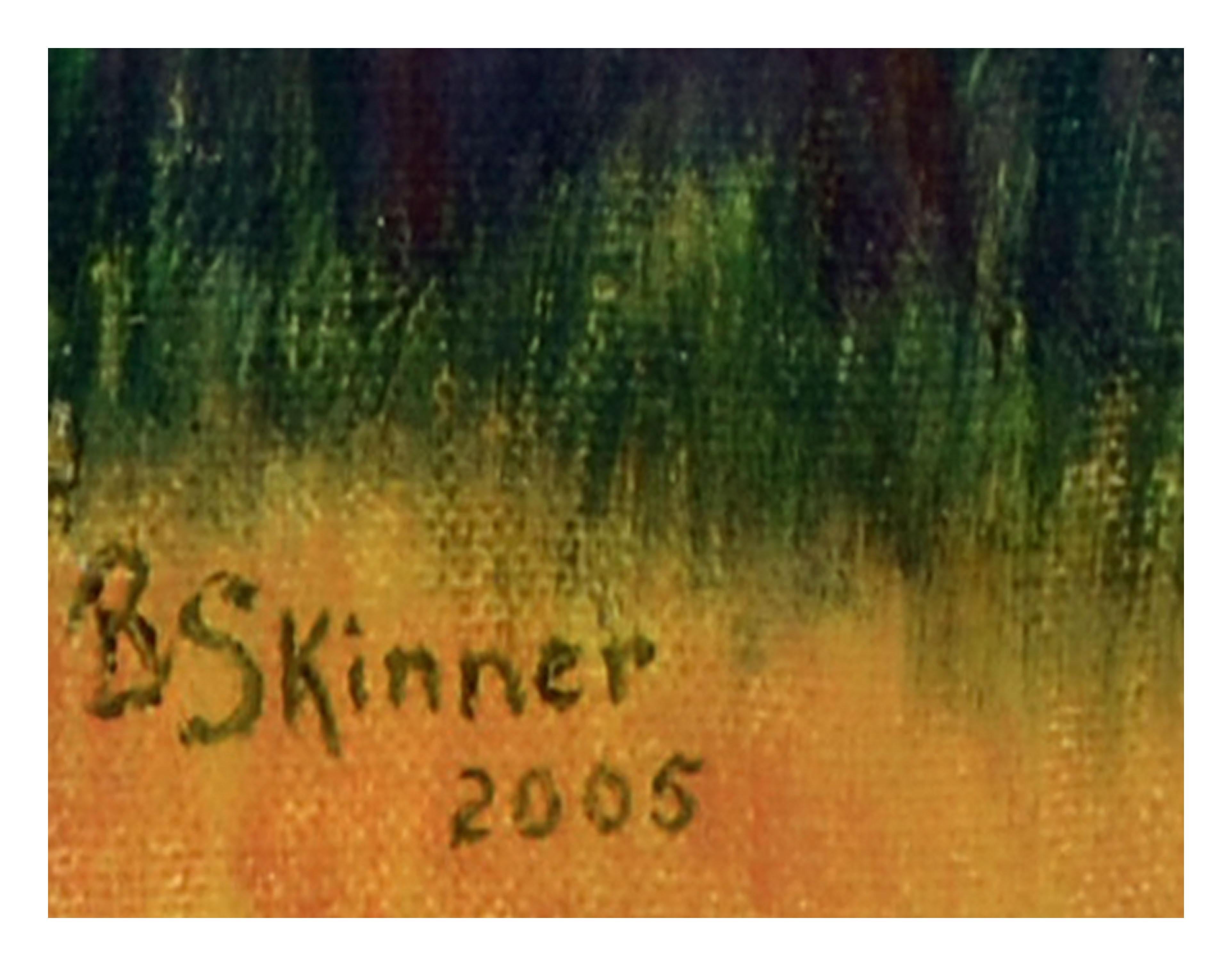 Elkhorn Slough - Paesaggio californiano in olio su tela - Animal Painting Nero di B. Skinner