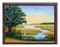 Elkhorn Slough - Paisaje californiano al óleo sobre lienzo