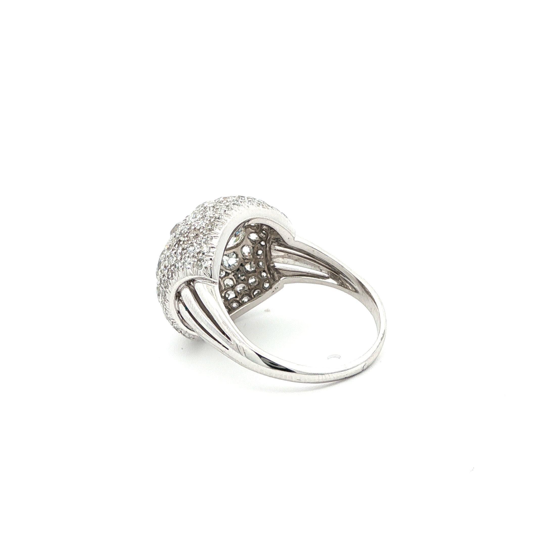 Women's or Men's B & Sons Art Deco Platinum IGI Certifed Dimond Ring For Sale
