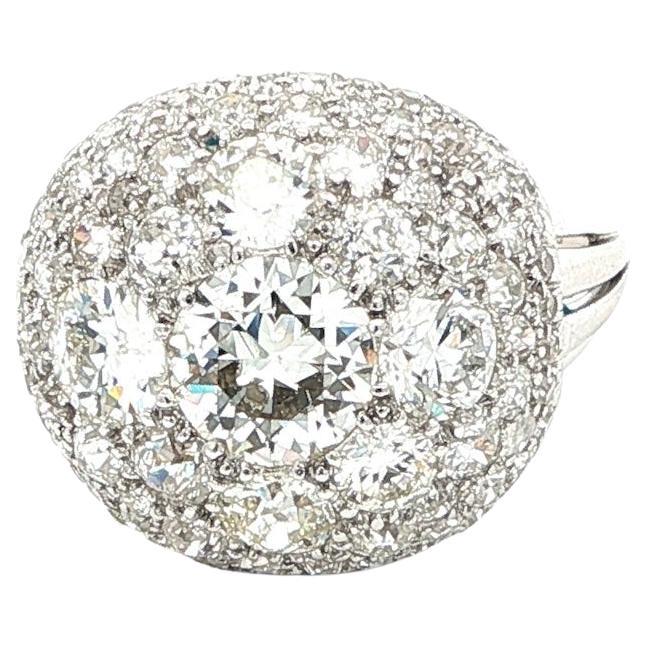 B & Sons Art Deco Platinum IGI Certifed Dimond Ring For Sale