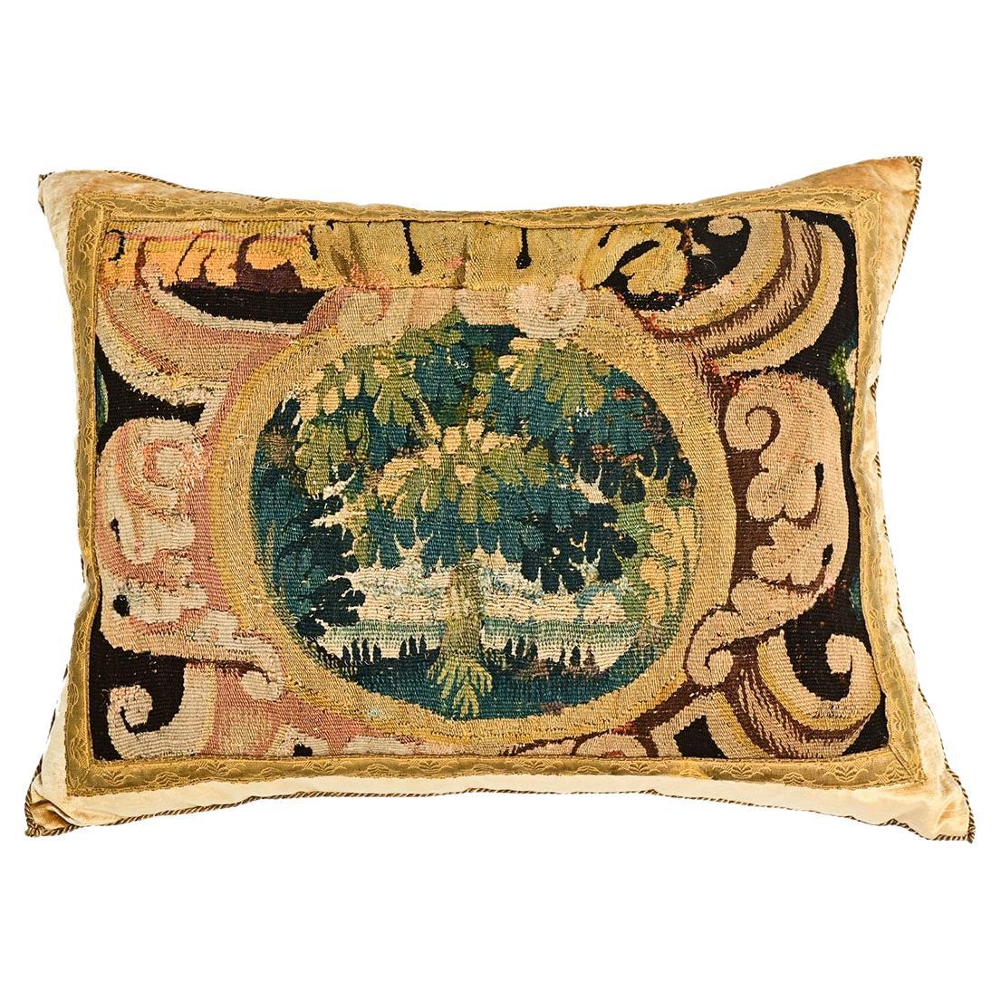 B. Viz 18th Century Tapestry Fragment Pillow For Sale