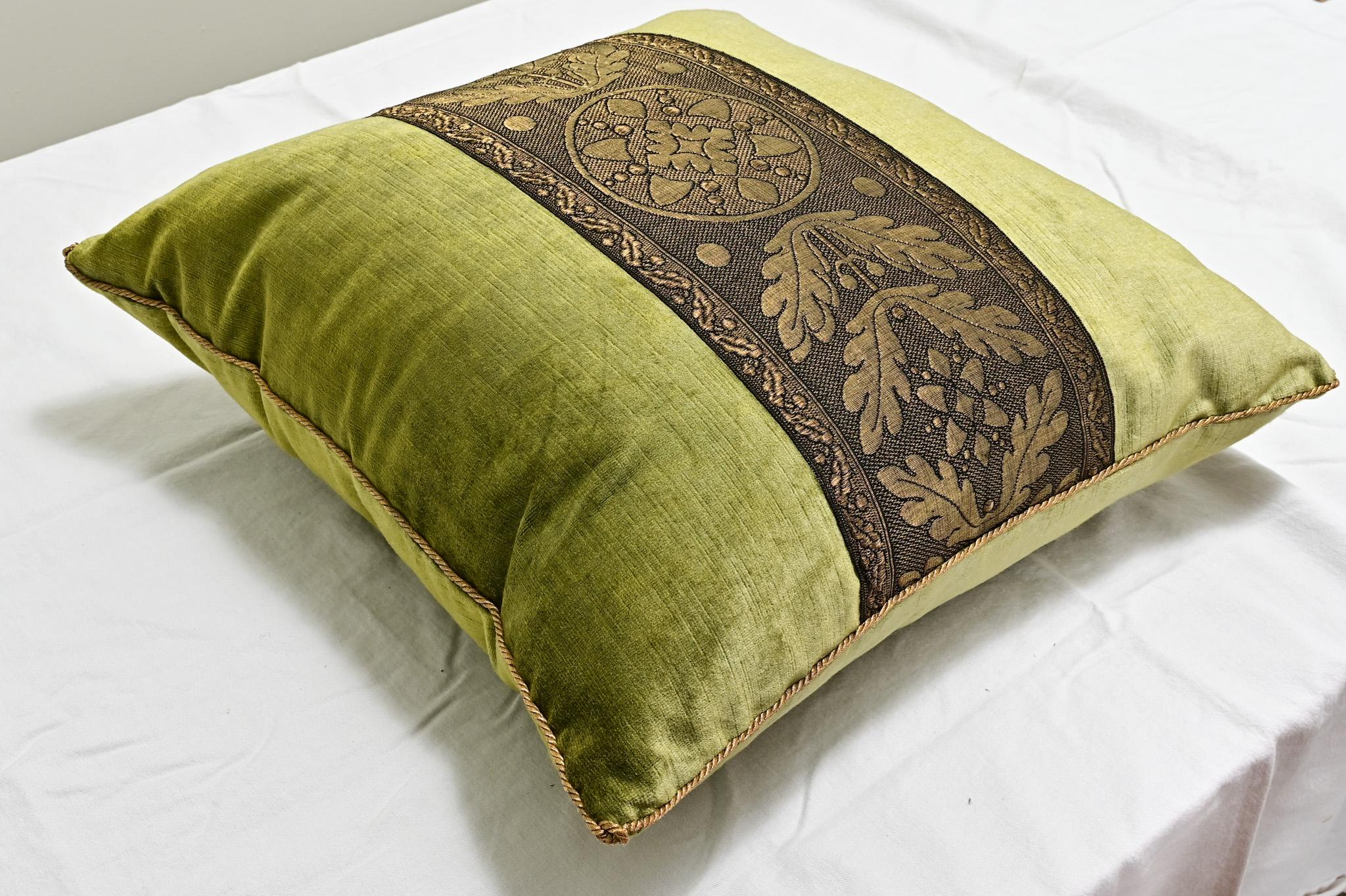 Hand-Woven B. Viz Antique Embroidery Pillow