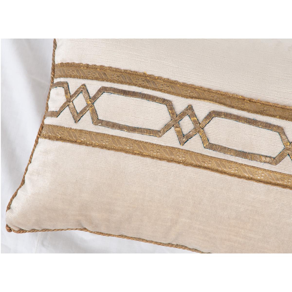 French B. Viz Antique Textile Pillow For Sale