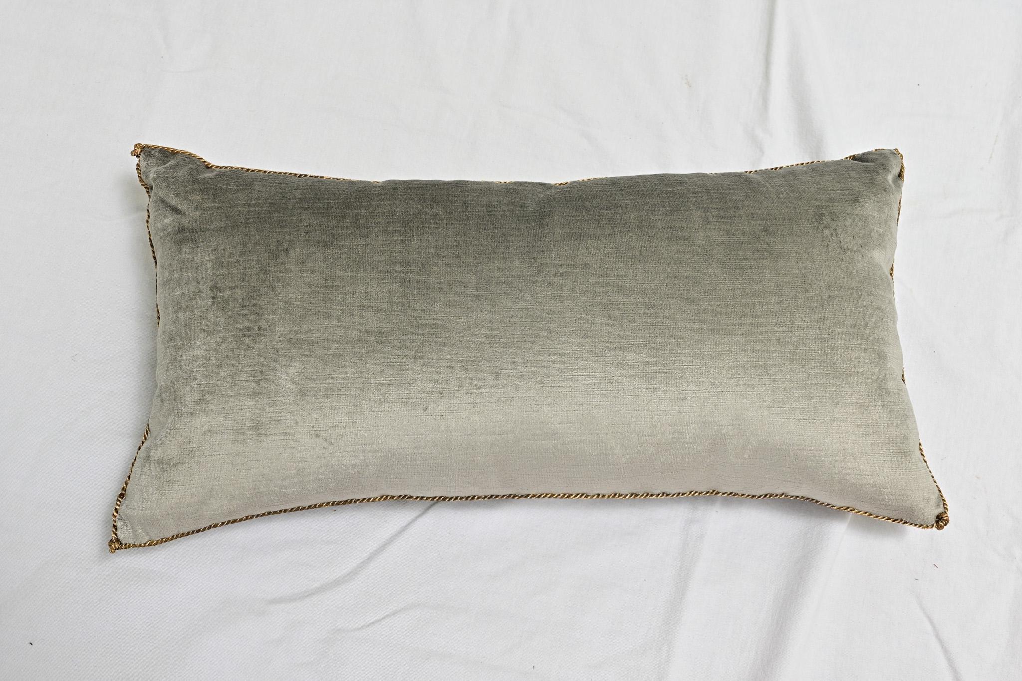Contemporary B. Viz Raised Antique Embroidery Pillow For Sale