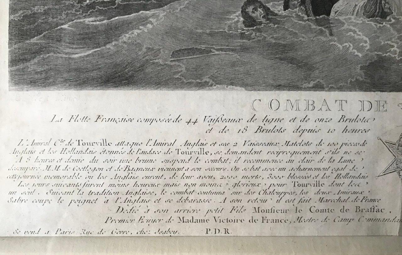 XVIIIe siècle et antérieur Gravure de B.West « bataille navale, bataille de la Houge », 18e siècle en vente