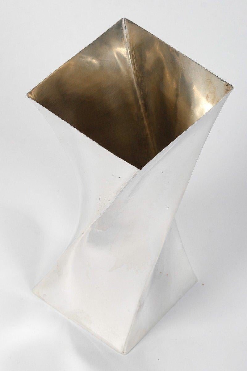 B. Zanovello - montecarlo Sterling Silber Vase 20. Jahrhundert Italien im Zustand „Gut“ im Angebot in SAINT-OUEN-SUR-SEINE, FR