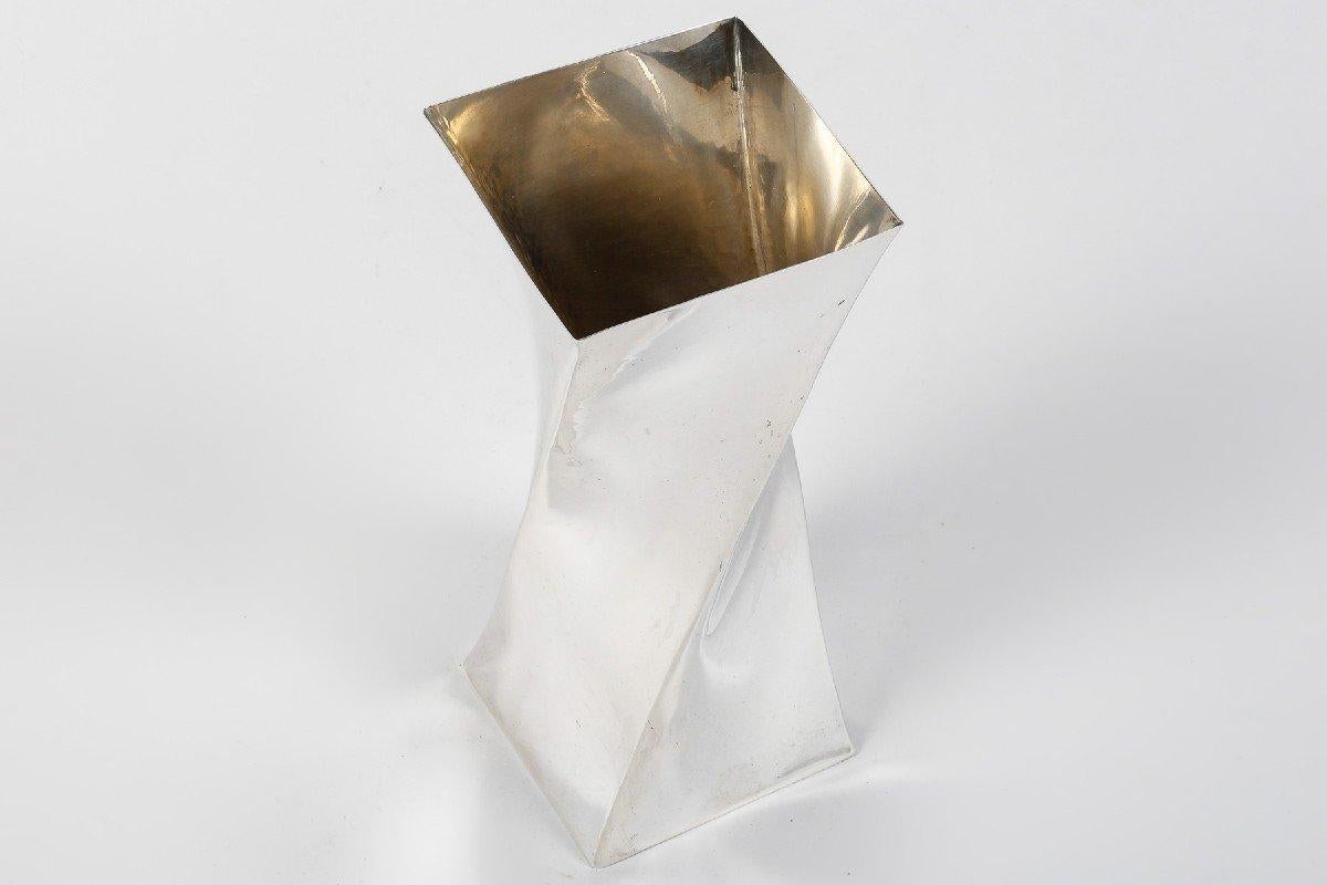 B. Zanovello - montecarlo Sterling Silber Vase 20. Jahrhundert Italien im Angebot 2