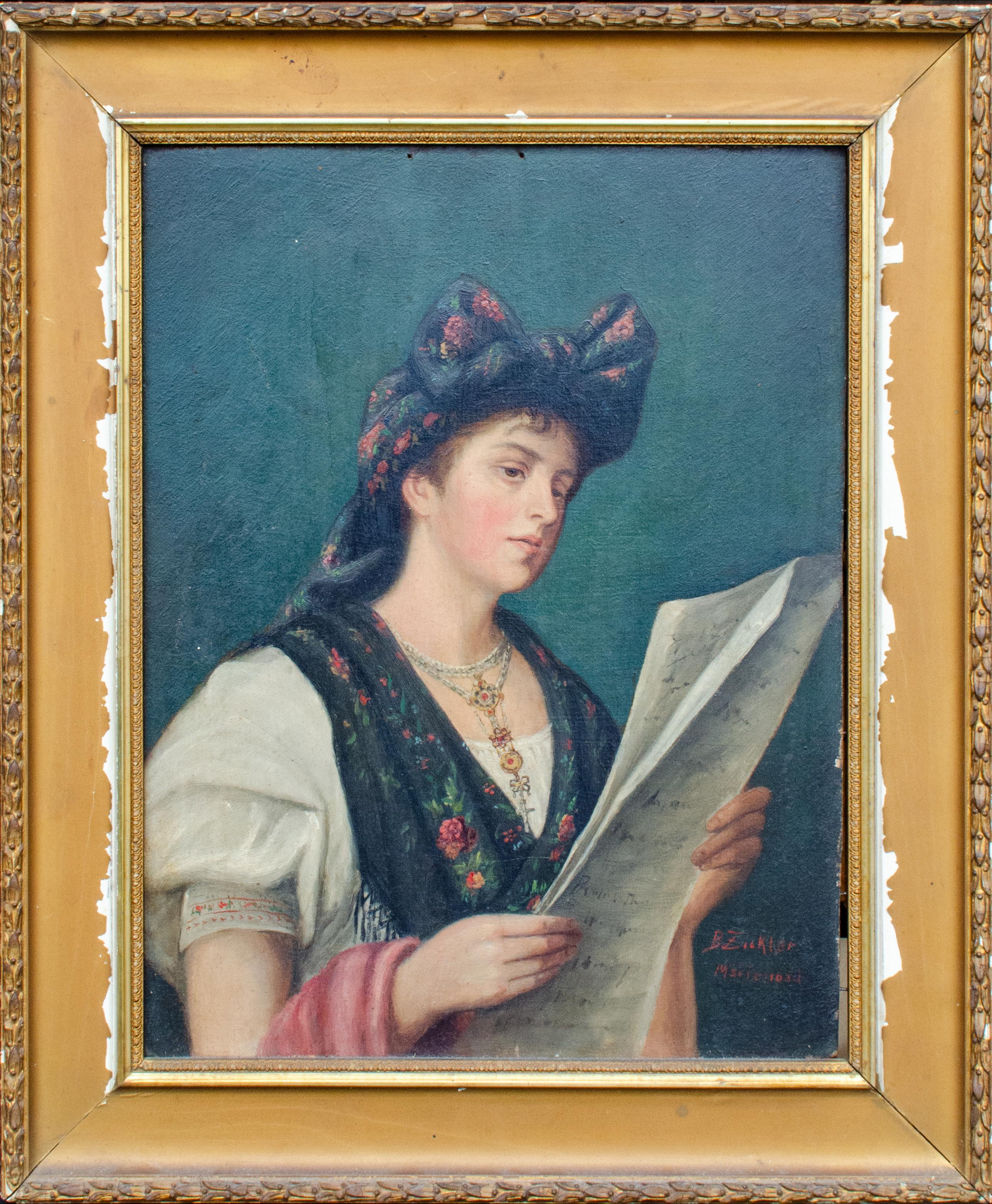 c. 1920s Retrato alemán Firmado B. Zickler en venta 1